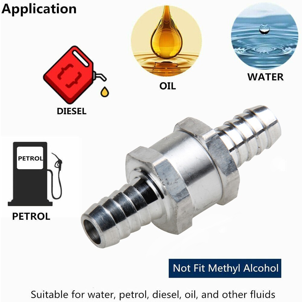 One Way Non Return Fuel Line Check Valve 12mm 1/2″ or 10mm 3/8″ or 8mm 5/16″ US