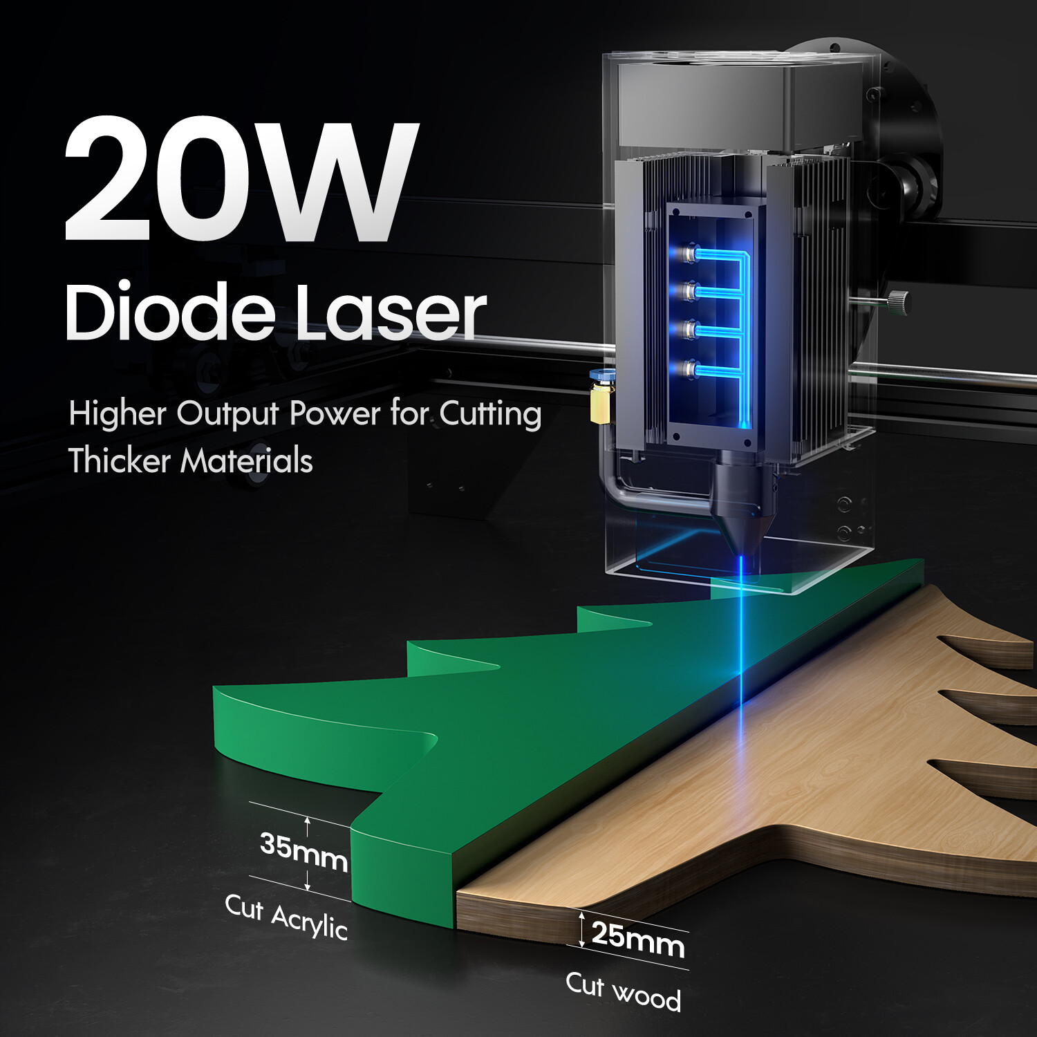 Longer RAY5 20W Laser Engraver Machine, 24000mm/min, Used-C
