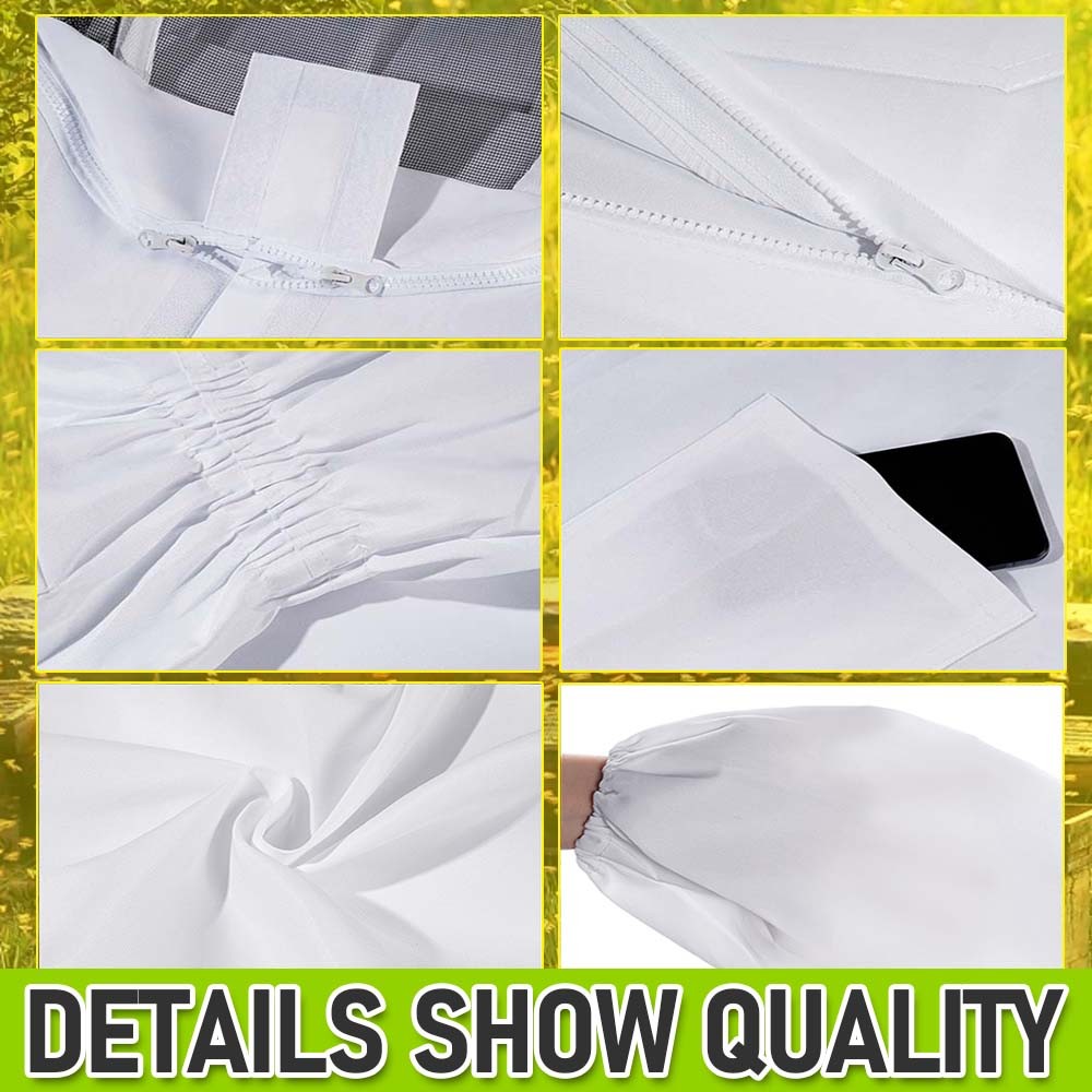Beekeeping Suit Full Body Coverall Beekeeper Outfit Jacket L with Veil Unisex