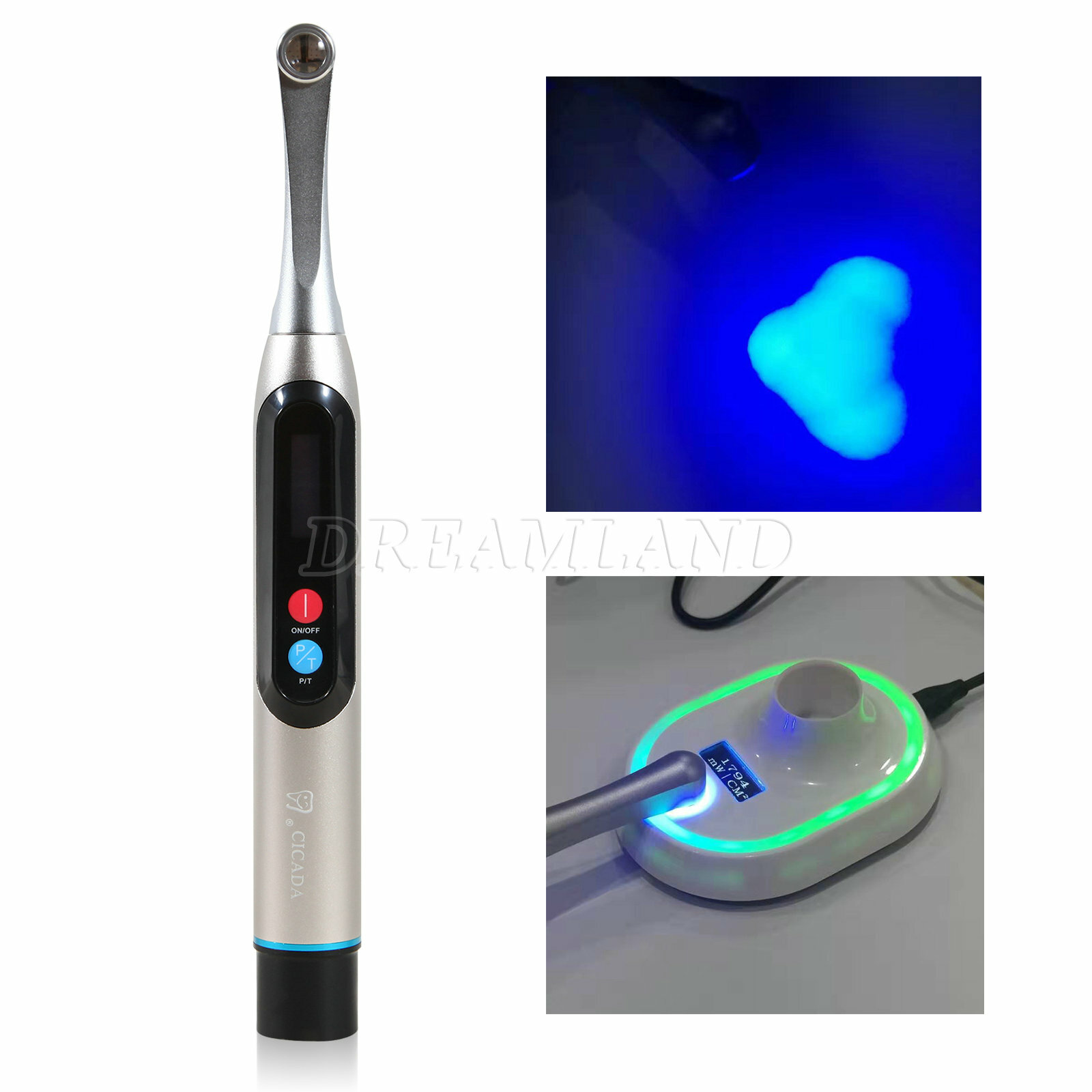 CV-215 Dental LED Curing Light 1 Second Curing Wide Spectrum 2200mw CICADA