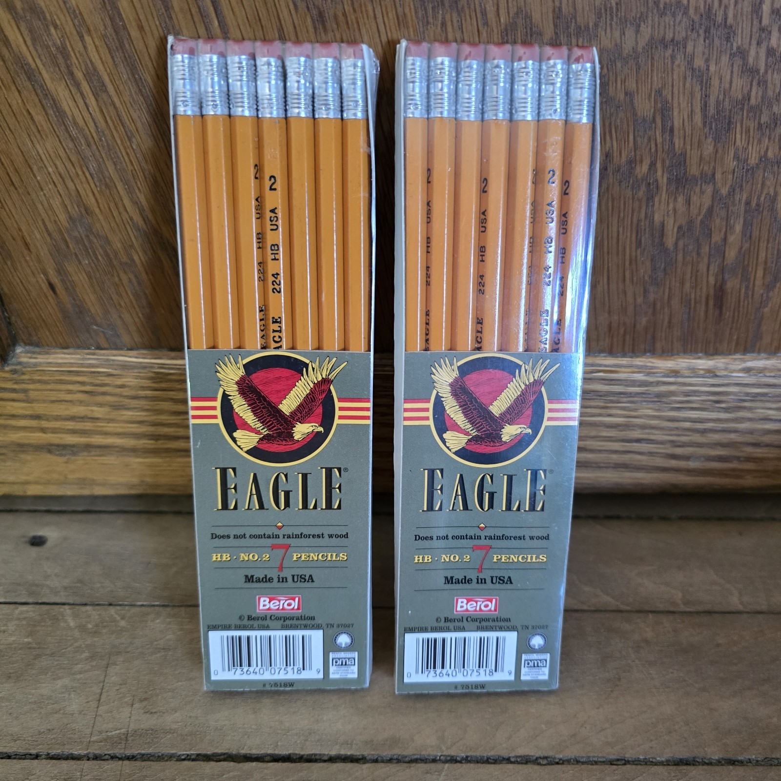 Vintage Eagle Brand Pencils Berol HB No. 2 Made in USA 2 Packages