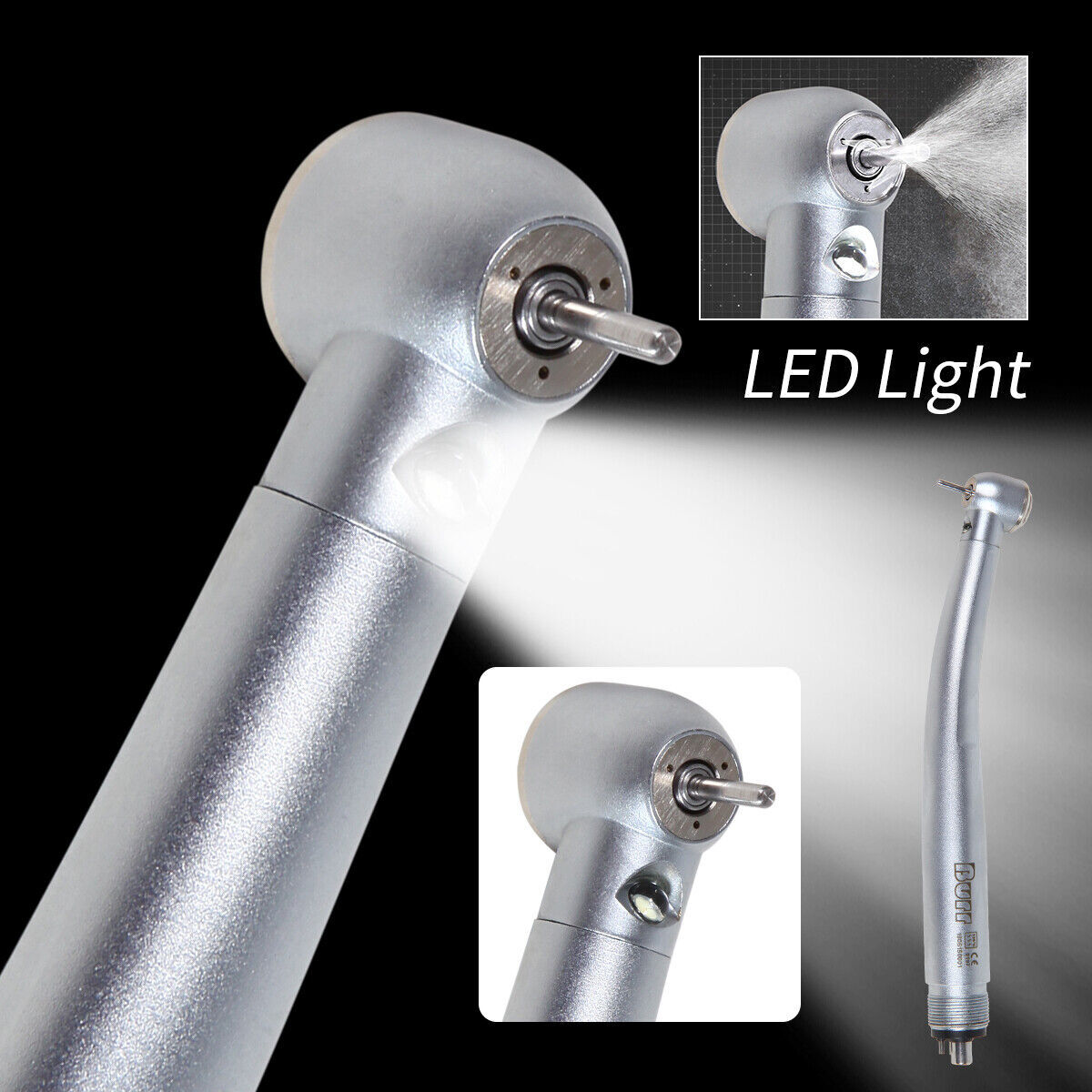 Pieza de mano dental LED con fibra óptica turbina de alta velocidad 2/4H UDM