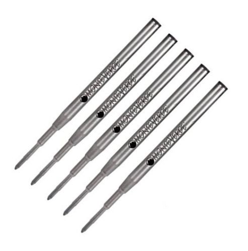 5 – MONTEVERDE Ballpoint Montblanc Style Pen Refill – BLACK INK, Medium Point