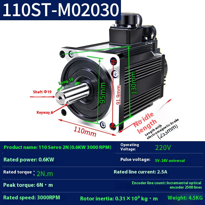 AC Servo Motor 110ST-M02030/110ST-M05030/110ST-M06030/110ST-M10020 Motor