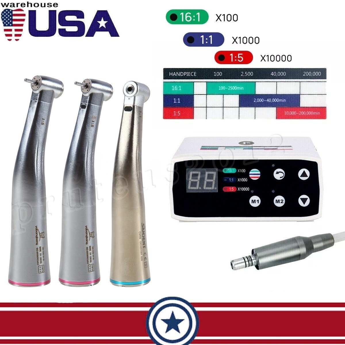 Dental Electric Motor System Clinical Micromotor 1:1 1:5 Handpiece