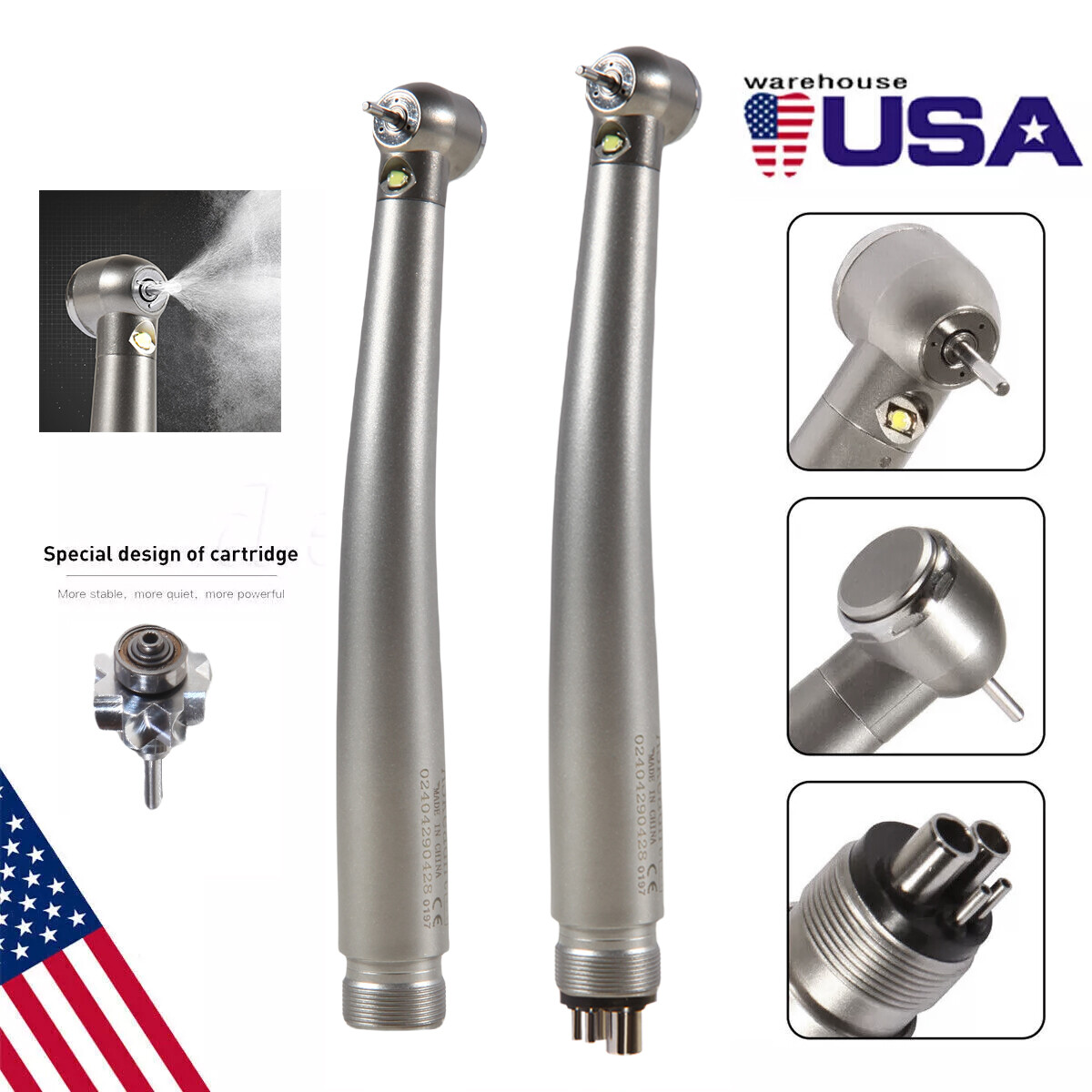 KaVo Style Dental Fiber Optic LED E-generator High Speed Handpiece Turbine 4H/2H