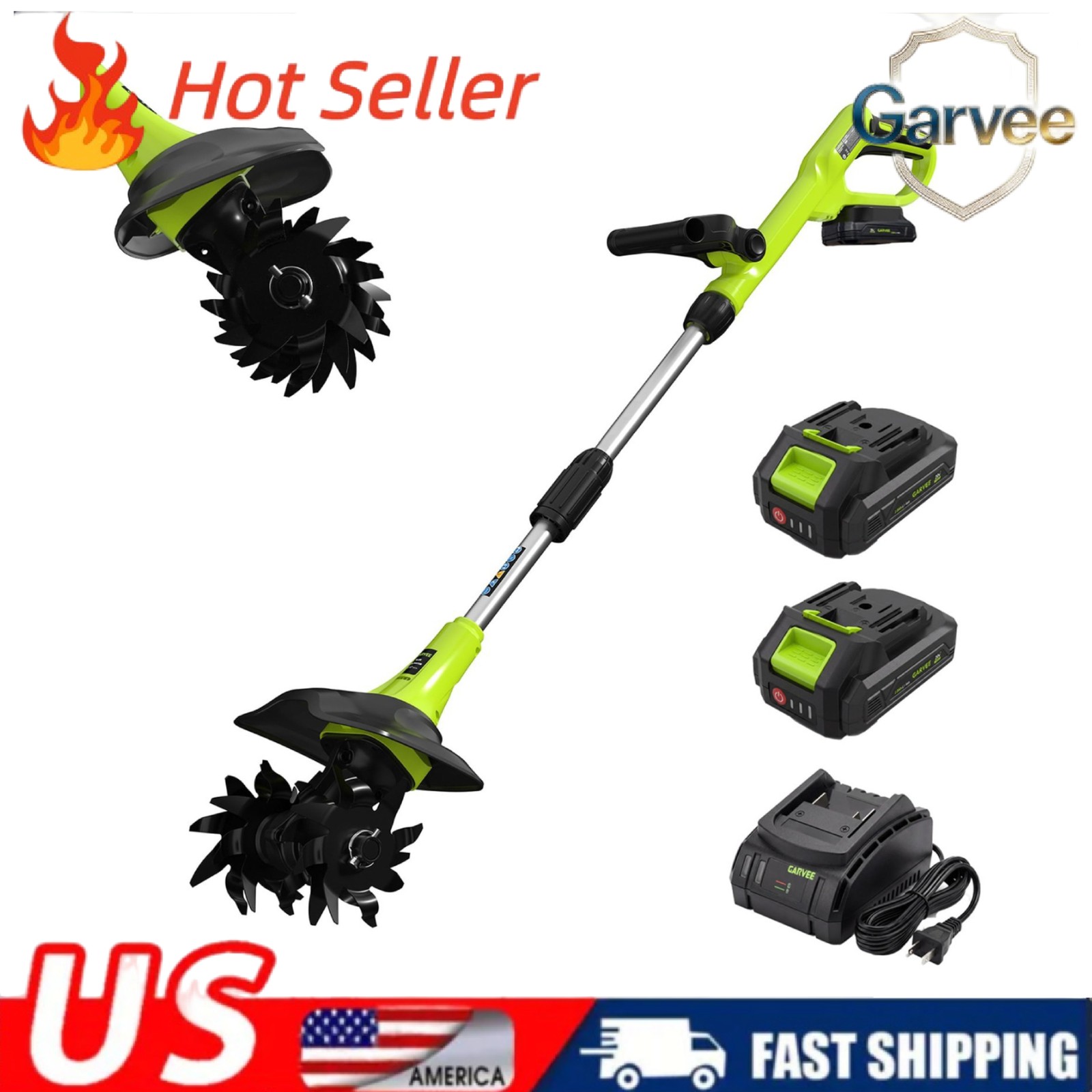 Portable Cordless Tiller Cultivator Electric Garden Rototiller Lawn Tiller Farm