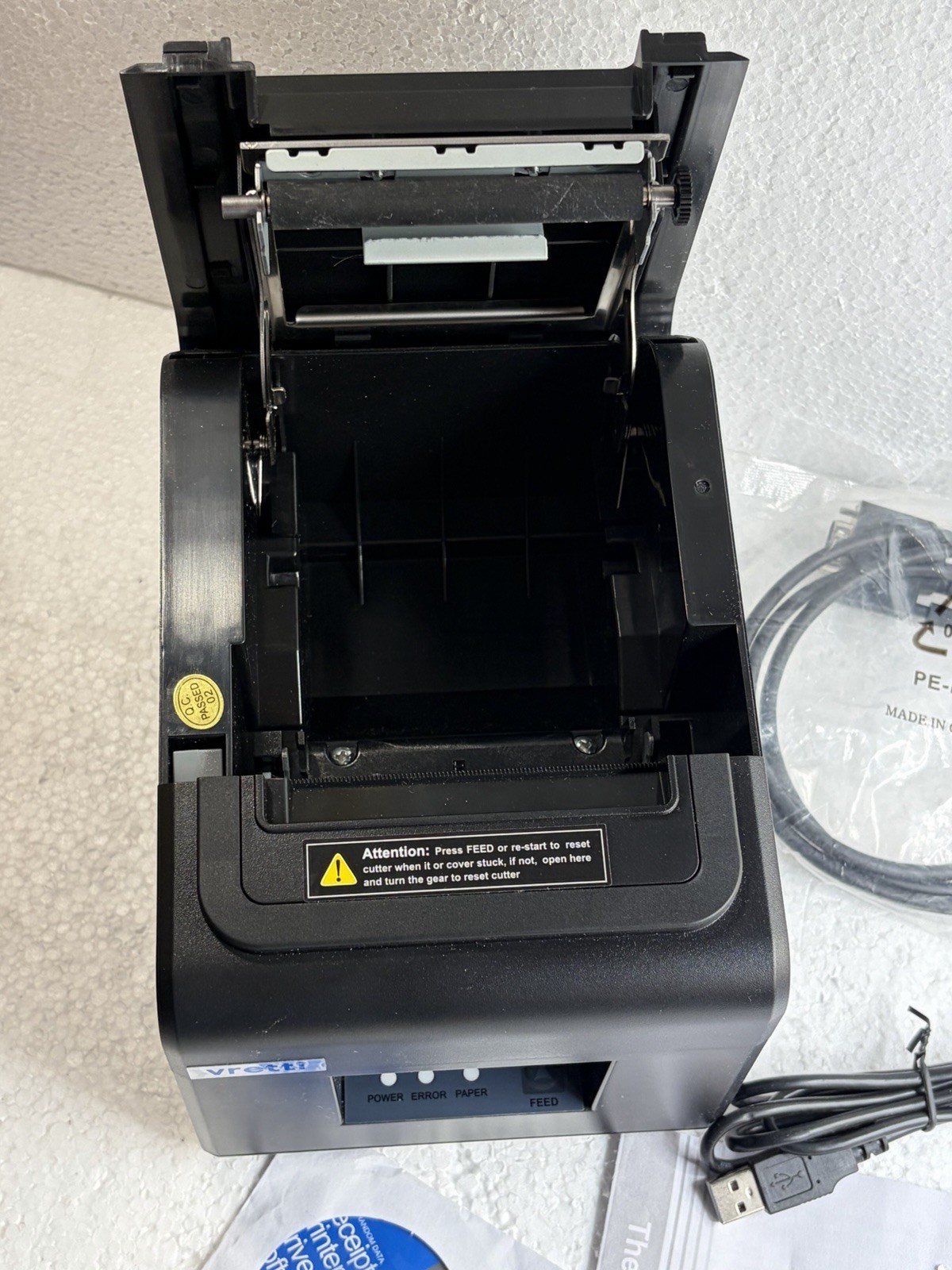 Vretti V330M Thermal Receipt printer Tested Works, Missing Power Supply READ