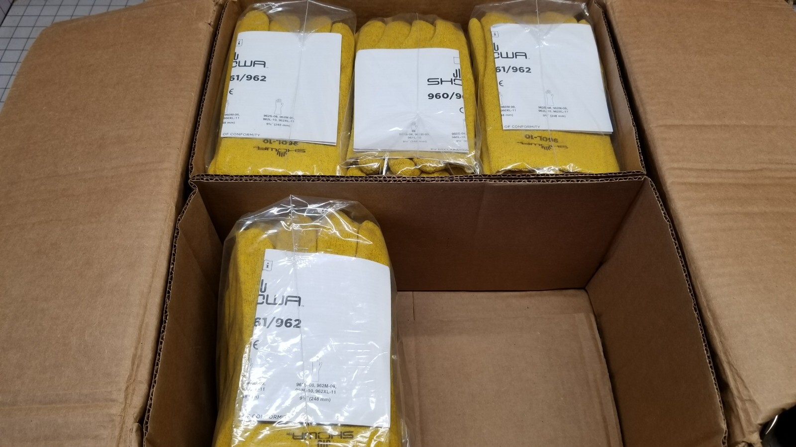 Showa Best Glove 960L-10 KPG K.P.G. PVC coated yellow large USA Dozen – 12 Pair