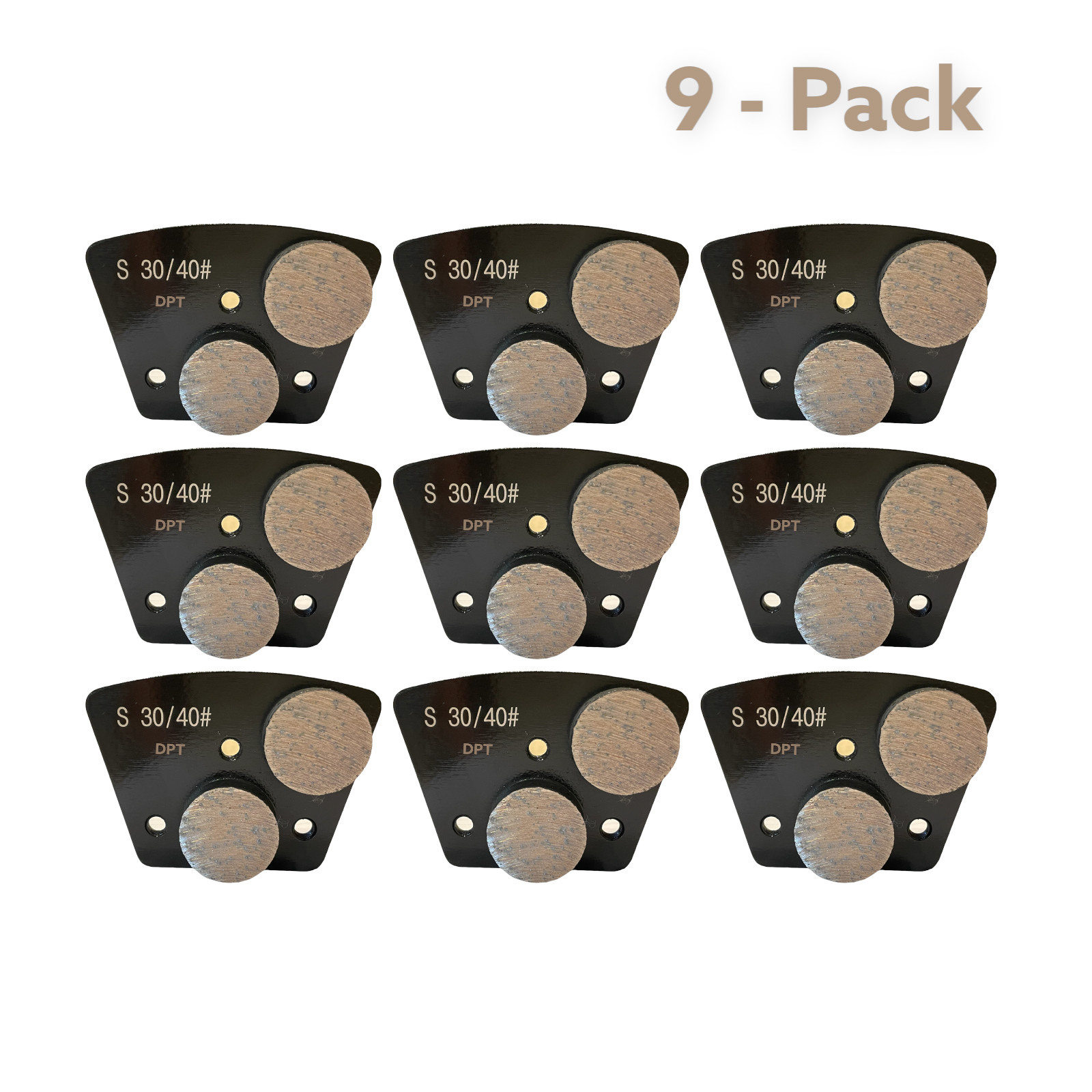 Trapezoid Grinding Discs Soft Bond Removal Concrete Terrazzo Surface 30 Grit 9Pk