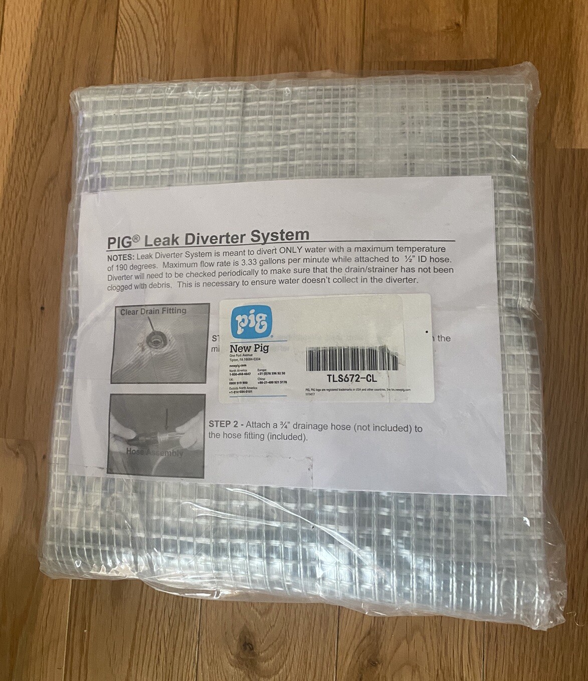 Pig Tls672-Cl Rectangular Roof Leak Diverter,2.27 Lb.