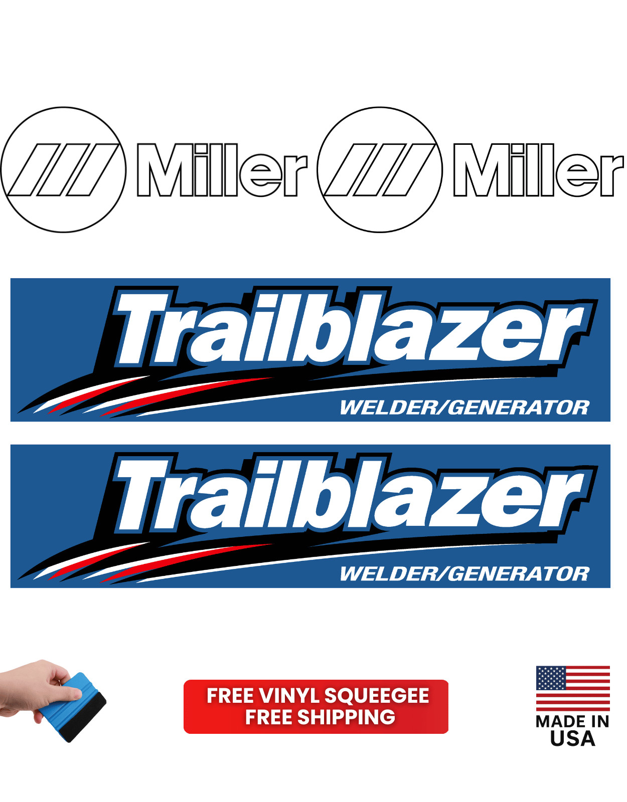 Fits Miller Trailblazer Decal kit Generator Welder Stickers CHOOSE YOUR PART