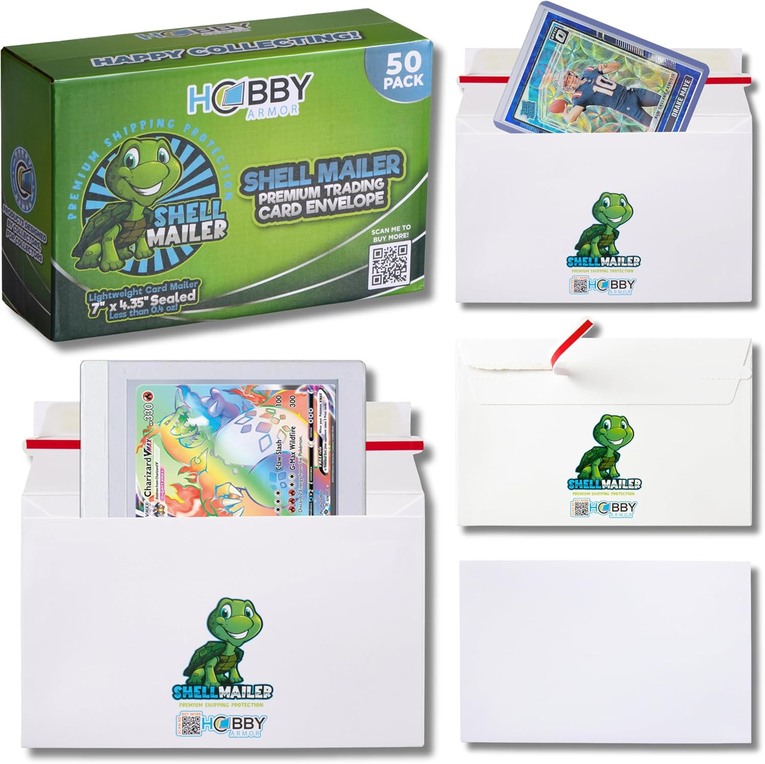 50 Pack Shell Mailer Trading Card Envelopes by , 7″ X 4.35″ Trading