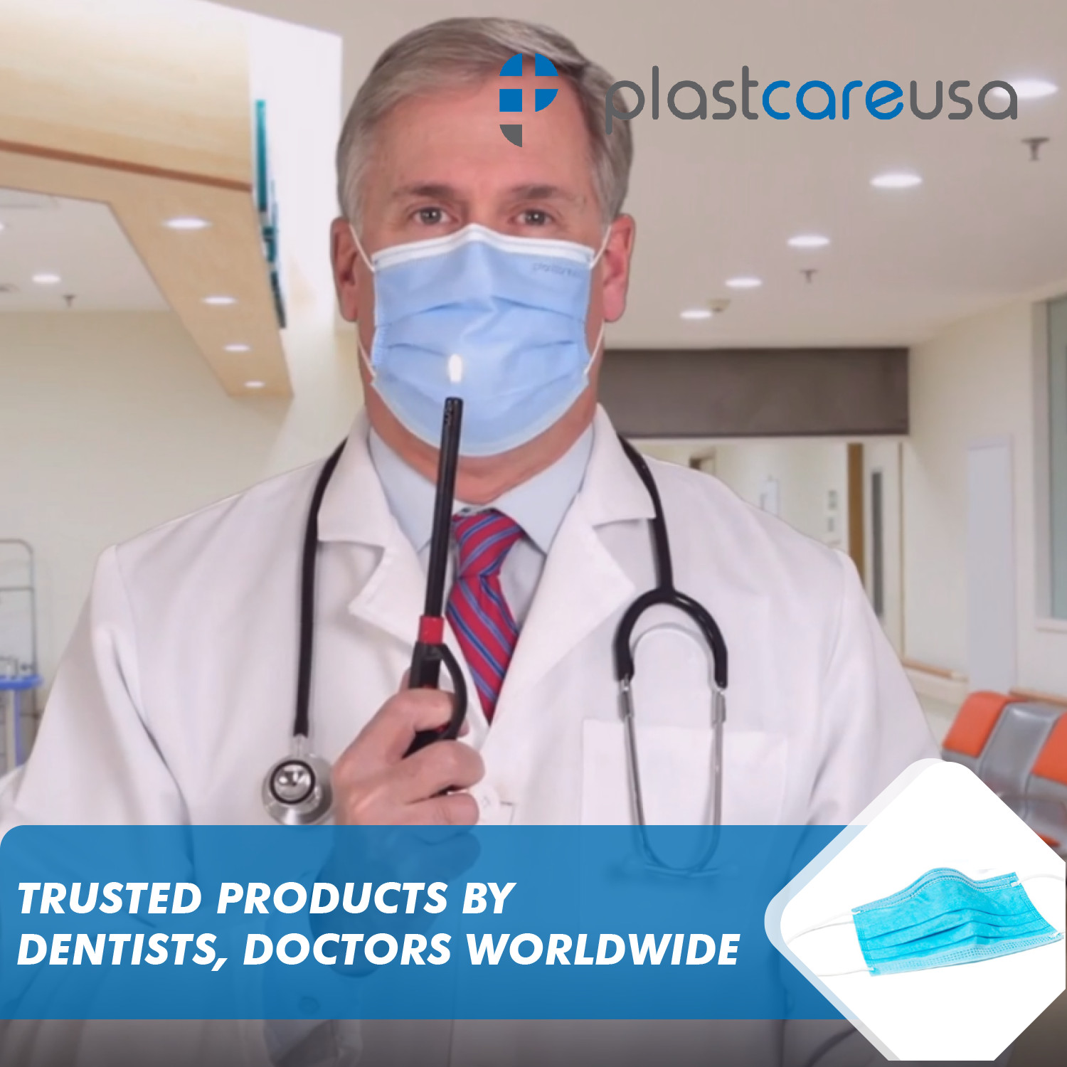 ASTM LEVEL 3 4-Ply Blue Disposable Medical Surgical Protection Filter Face Masks