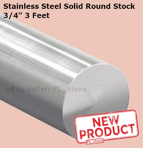 3/4″ x 3 Feet Stainless Steel Round Rod Solid Stock 304 Unpolished 36″ Length