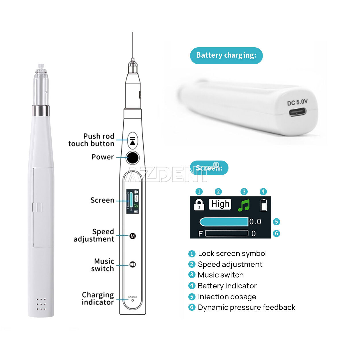 Dental 20:1 Implant Contra Angle/45° High Speed Handpiece/ Anesthesia Delivery