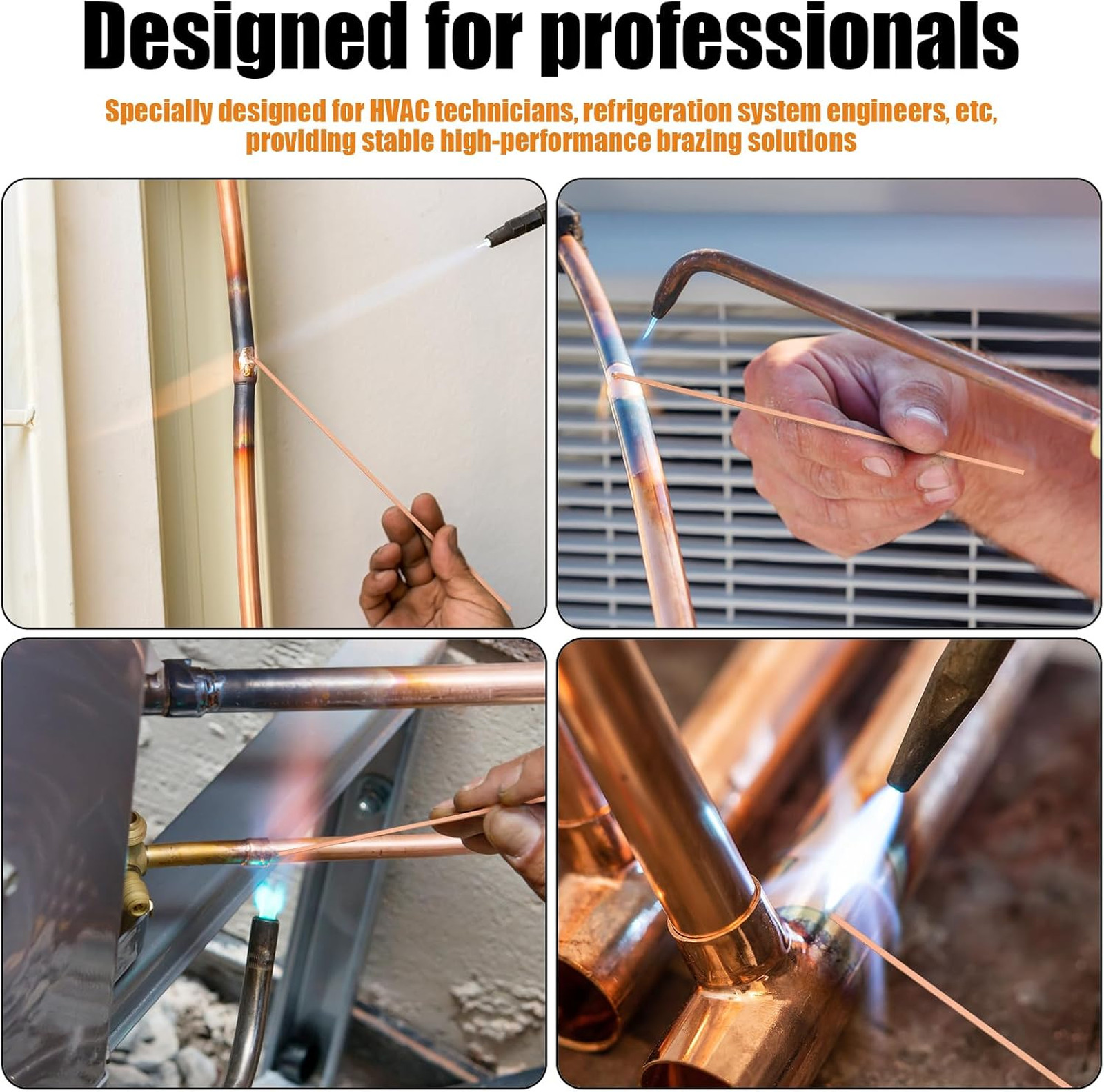 50 Pcs Silver Brazing Rods BCuP-5 Phosphor Copper Welding Stick Flat Brazing
