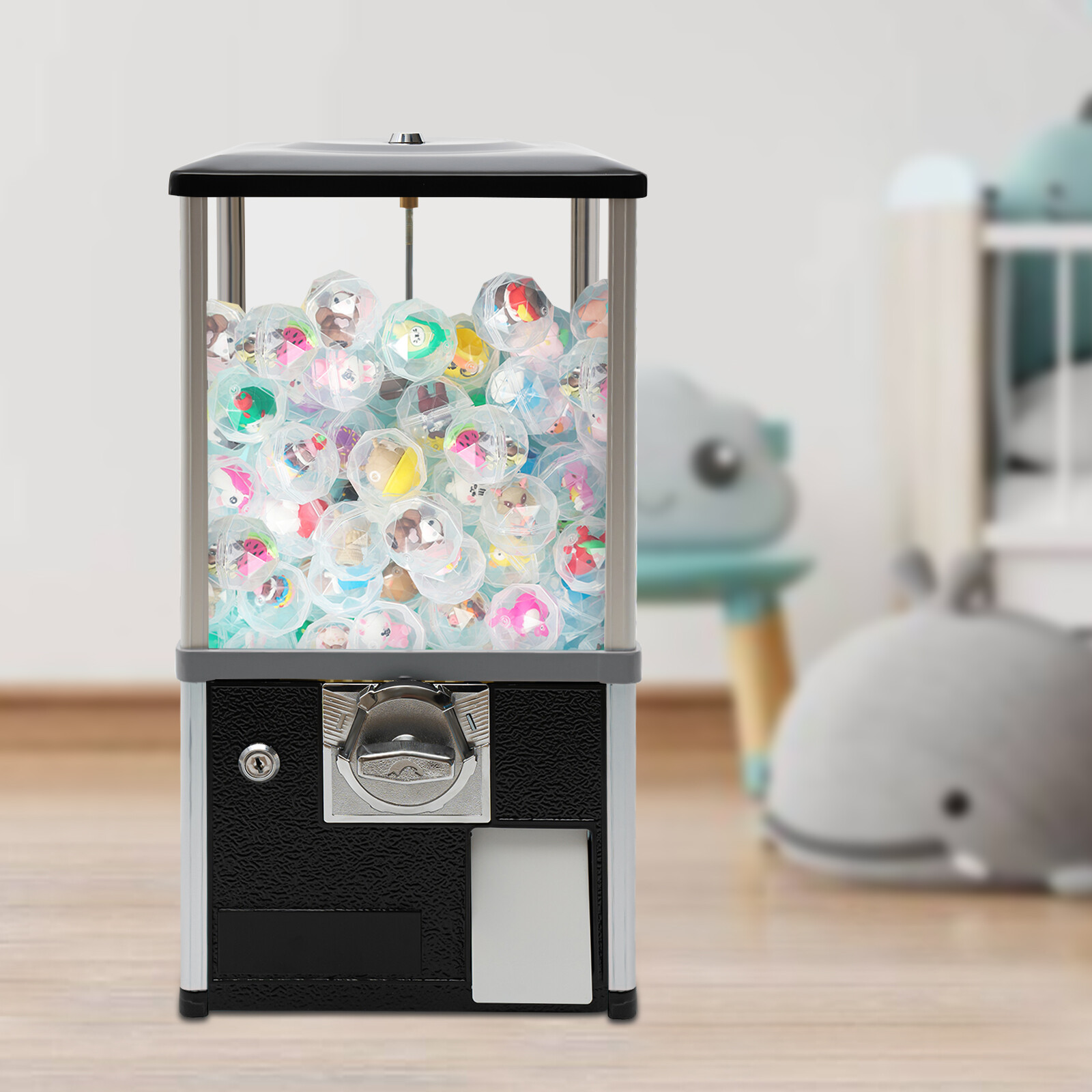 Freestanding 45-50mm Capsule Toys Vending Machine 2*25Cents Coin Gumball Machine
