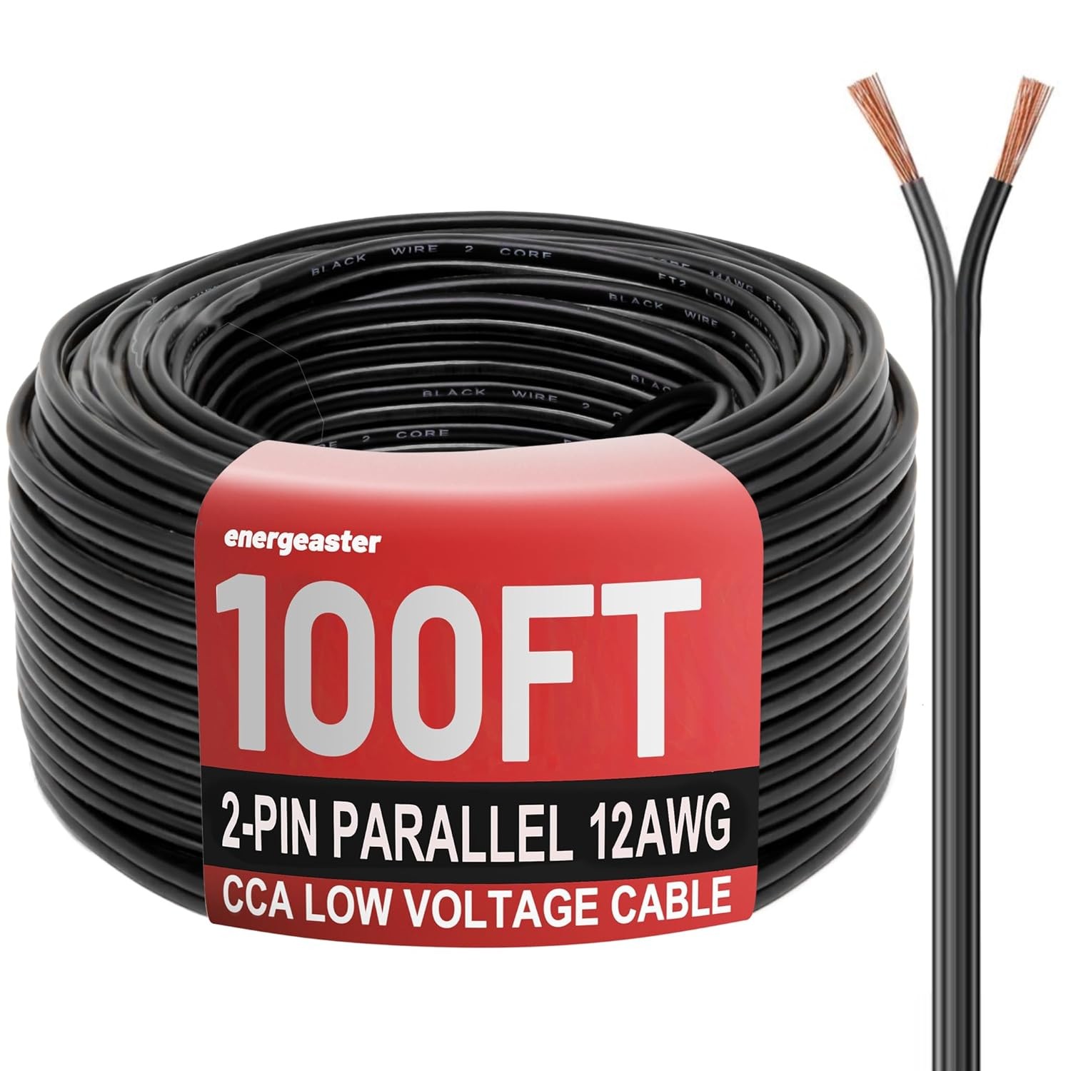 100FT LOW VOLTAGE 12/2 CABLE LANDSCAPE BURIAL COPPER WIRE OUTSIDE 12AWG 2 CORE