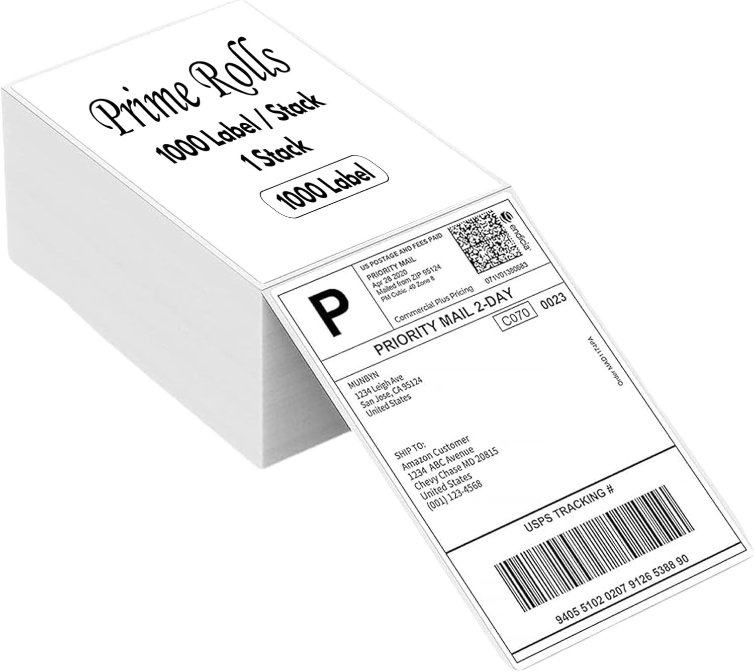 4×6 Fanfold Direct Thermal Shipping Label 1000 Stack Water & Oil Resistant New