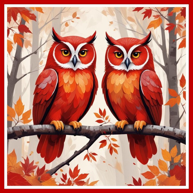 30 Custom Red Owl Art Personalized Address Labels