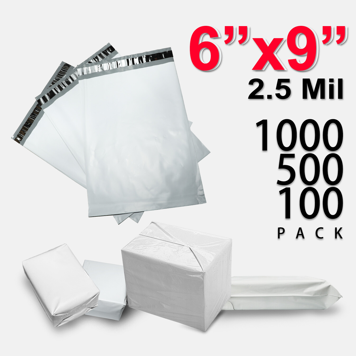 6×9 Poly Mailer Self Sealing Shipping Envelopes Bag Plastic Mailing Bag 2.5Mil
