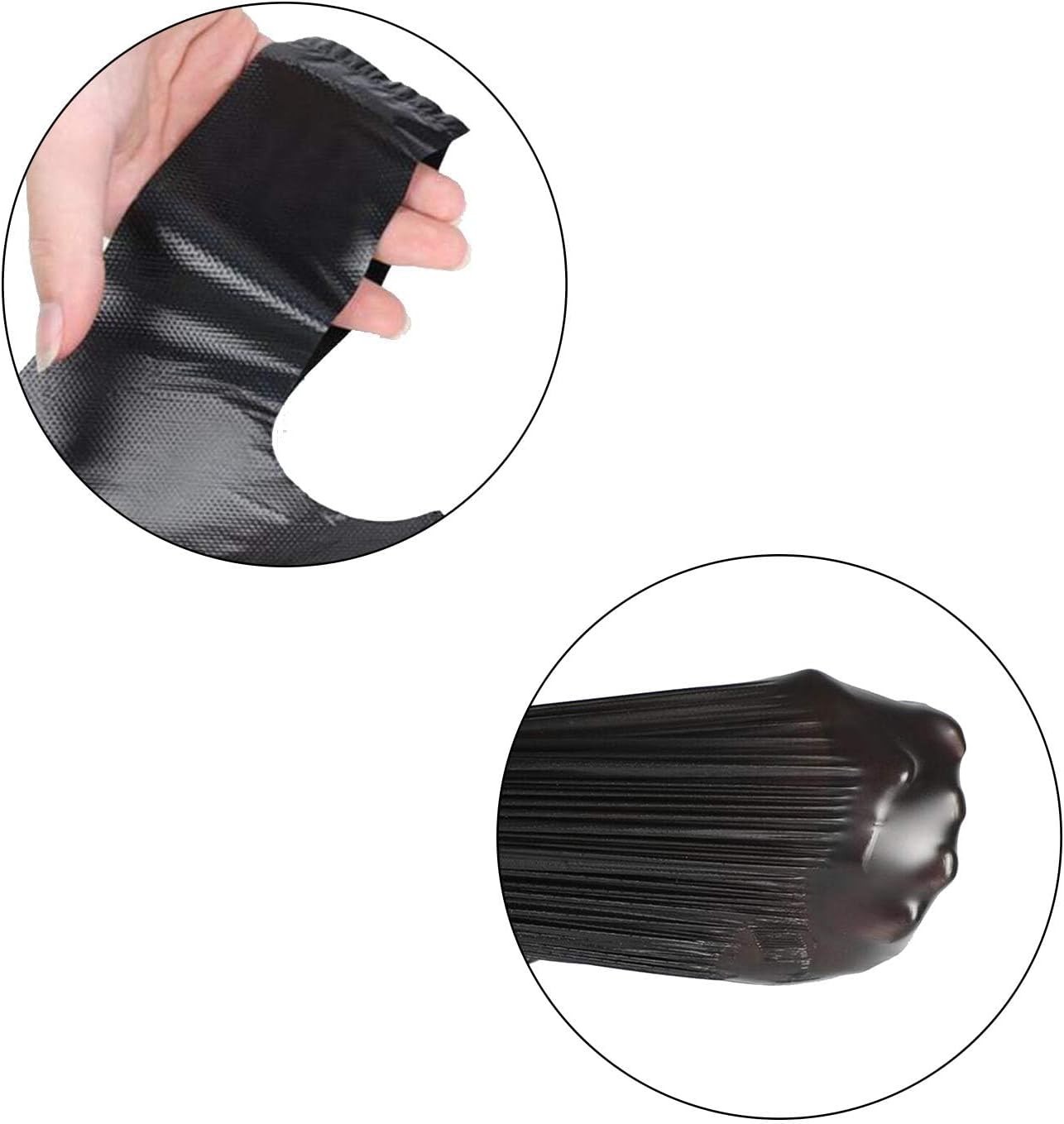 Reusable Black Plastic T-Shirt Bags, Medium 12×20 Inches for Groceries – 50 pcs
