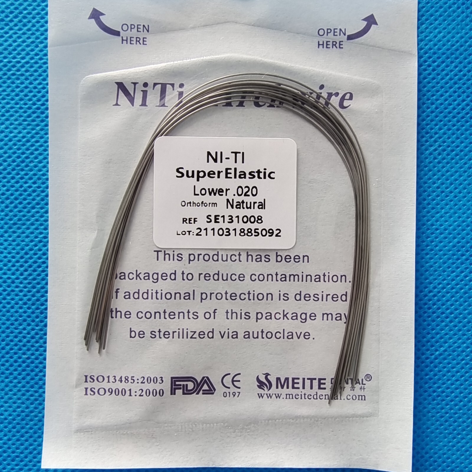 10Packs Dental Super Elastic NITI Arch Wires Orthodontic Round Natural Form Arcs