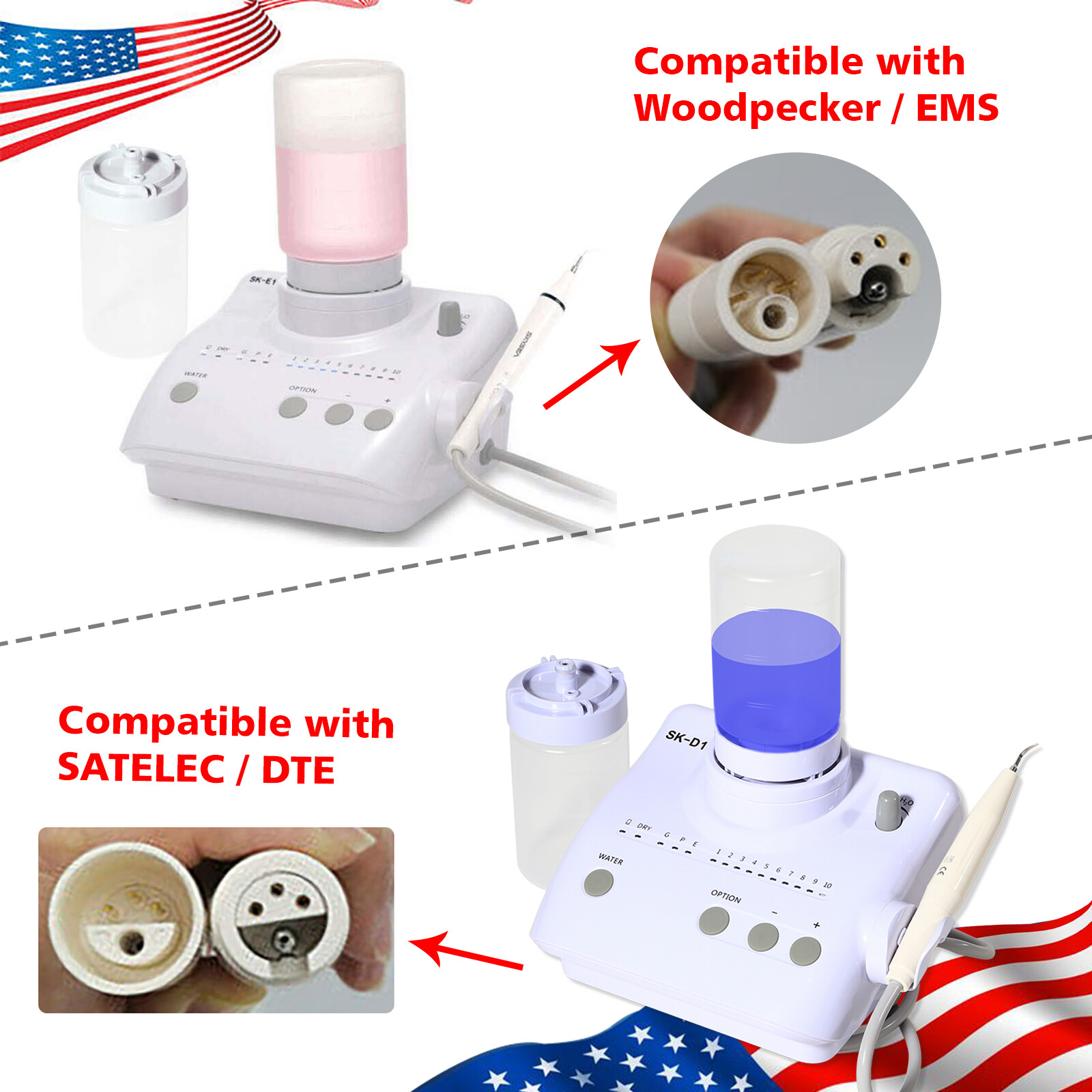 SANDENT Ultrasonic Piezo Scaler Handpiece Fits EMS Woodpecker DTE Cavitron FDA