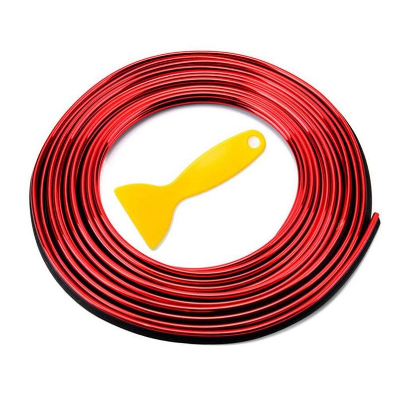 Decoration Car Interior Exterior Styling 5M Red Molding Strip Gap Trim Edge