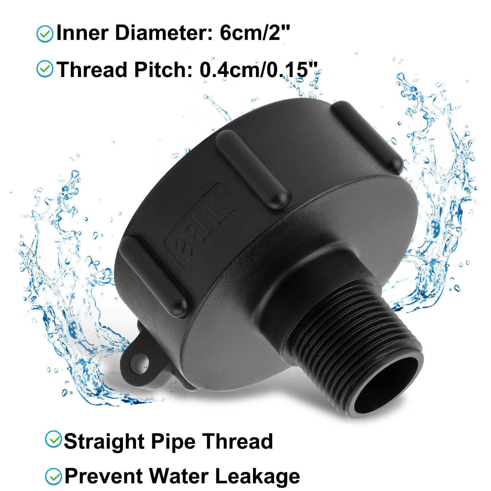 2PCS 275 330 G IBC Tote Adapter 2 NPT (NPS) Fine Thread x3/4 Male Garden Hose US