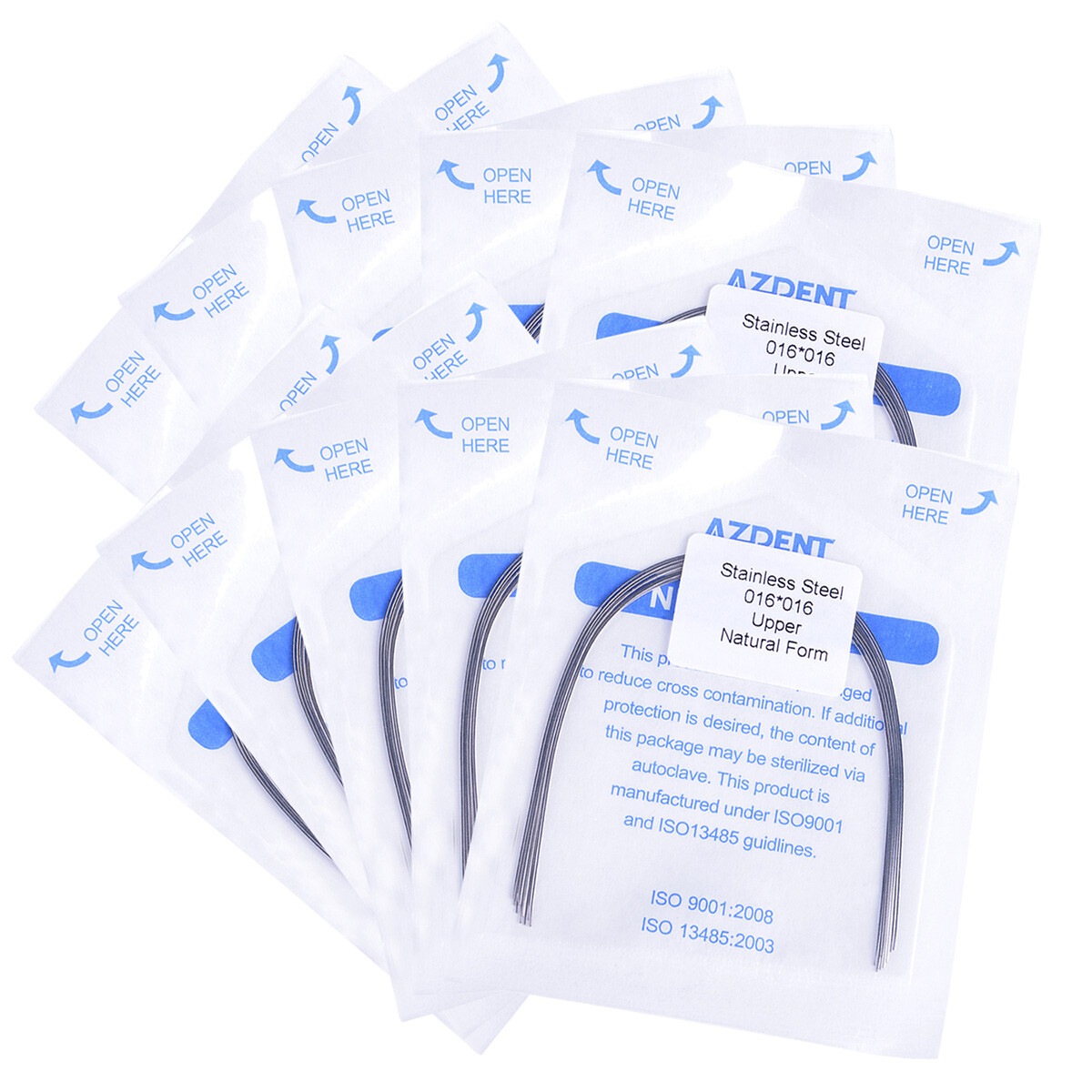 AZDENT Dental Orthodontic Stainless steel Arch Wire (rectangular) Natural Form