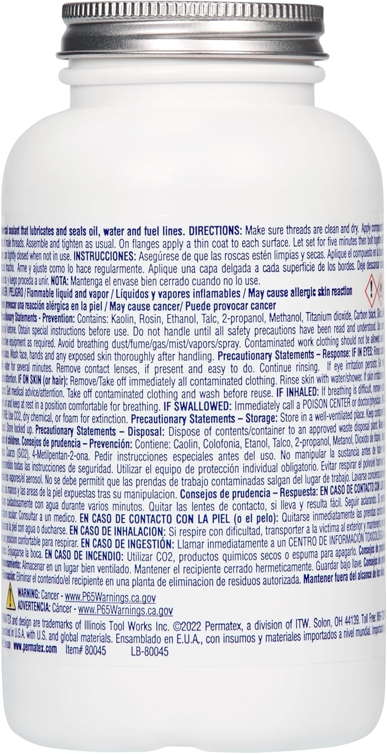 Permatex 80045 Pipe Joint Compound, 16.2 oz. Bottle 16 Ounce