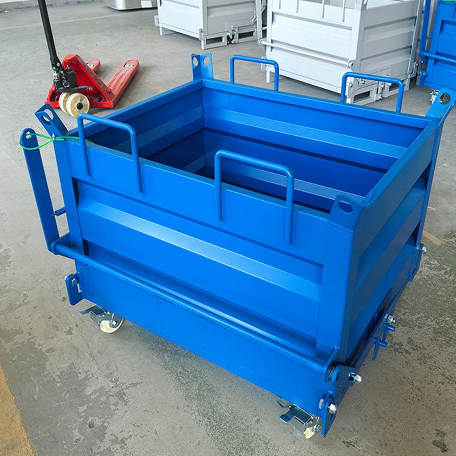 Construction Waste Scrap Bin Self-Dumping Steel Chip Containers for Forklifts