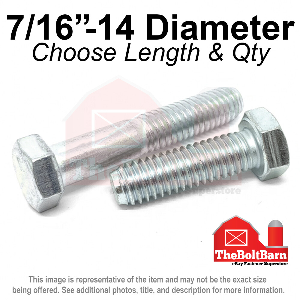 7/16″-14 Grade 5 Hex Cap Screws COARSE Thread USS Hex Bolts (Pick Length & Qty)