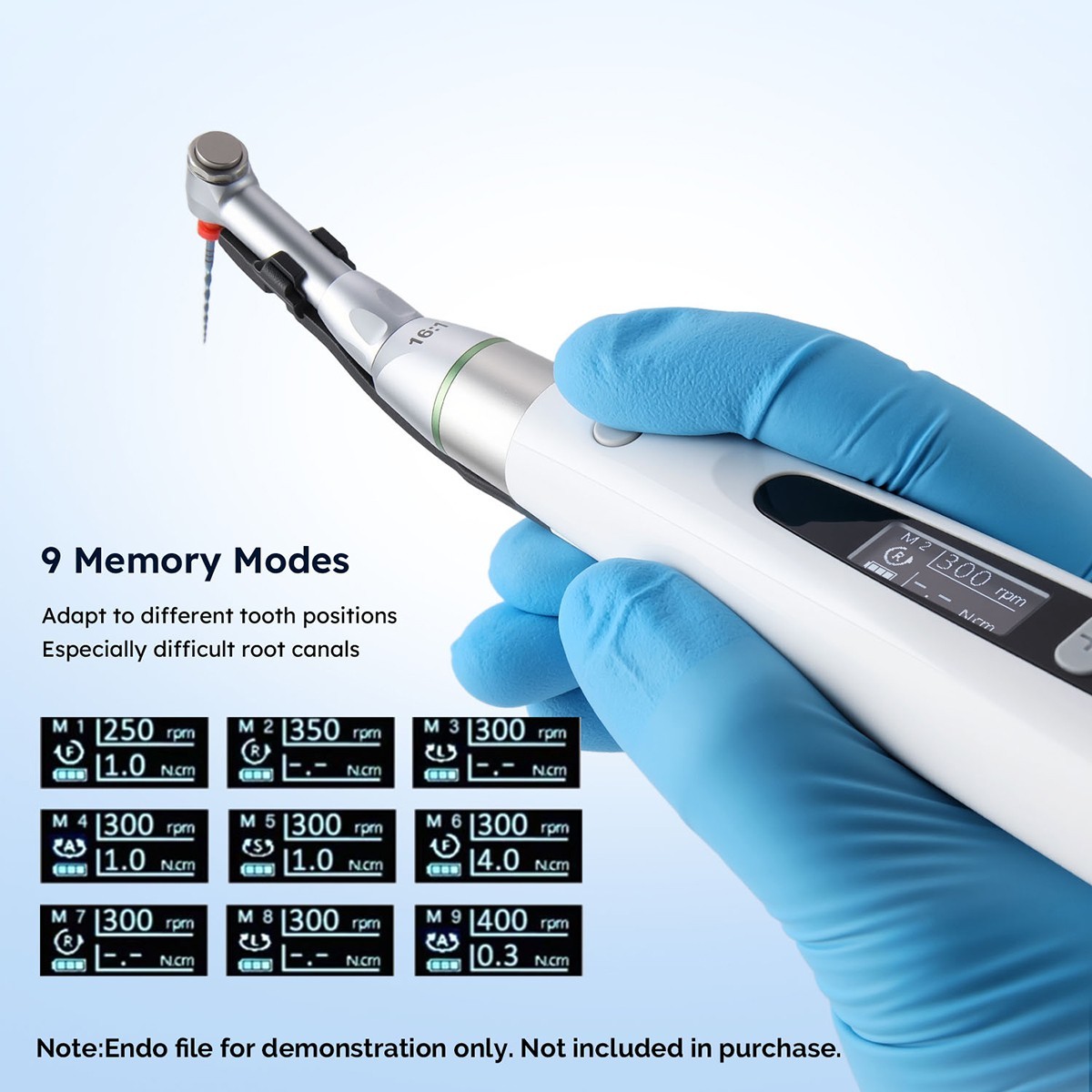 Wireless Dental LED Endo Motor 16:1 Contra Angle/Apex Locator Root Canal Finder