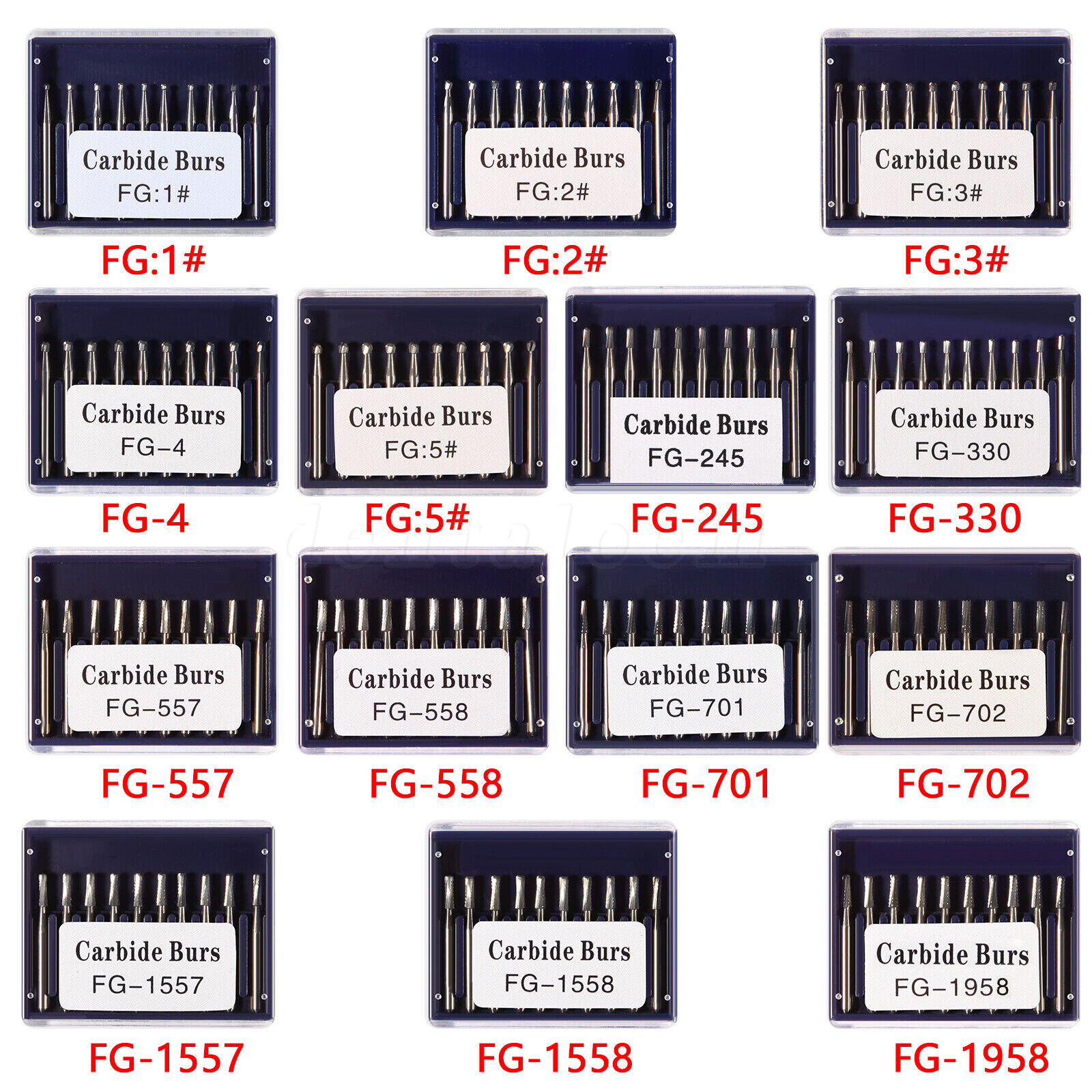 10-100pcs Dental Tungsten Carbide FG Burs Round Bur For High Speed Handpiece