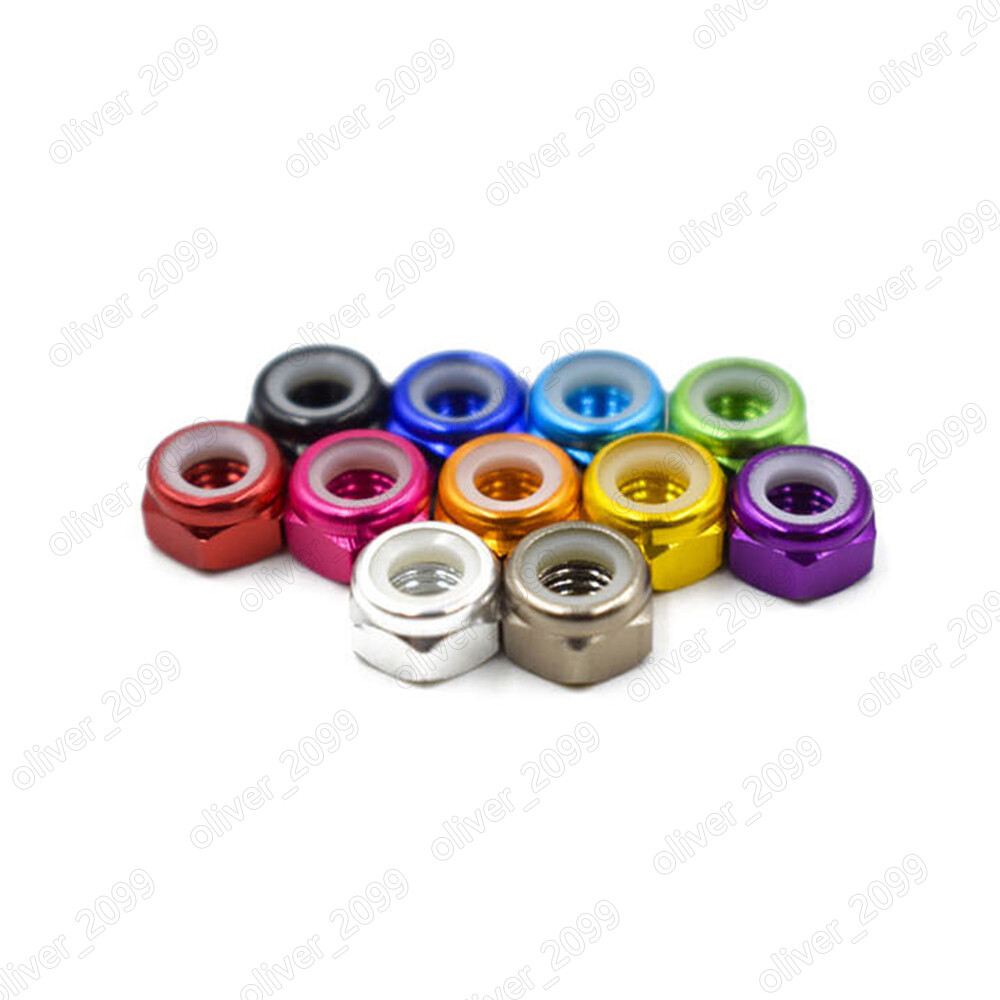 Colorful Aluminum 6061 Nylon Insert Lock Nuts Hex Nylock Nuts M2 M3 M4 M5 M6 M8