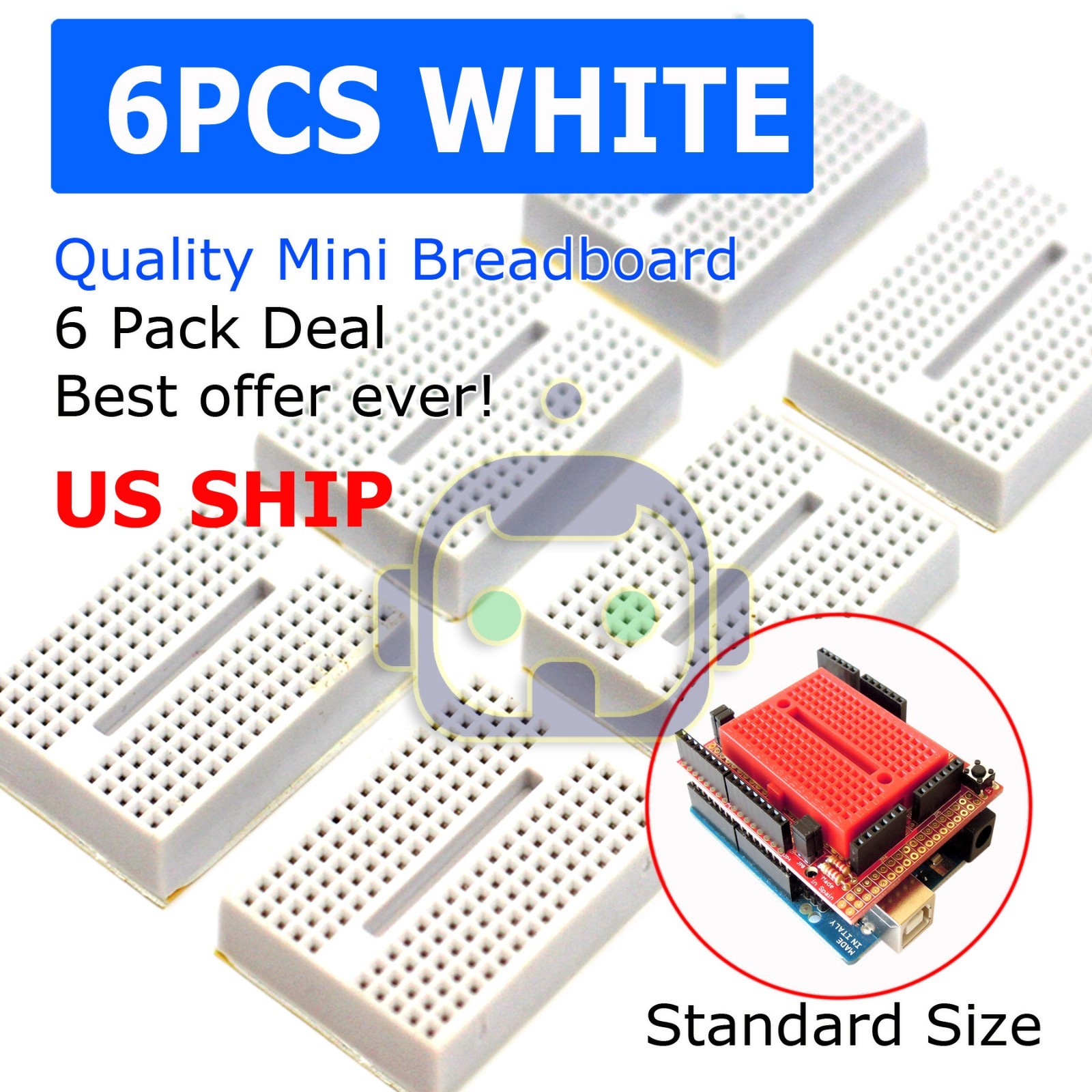 6pcs White Breadboard SYB-170 Tie-points Solderless Prototype PCB Circuit Board