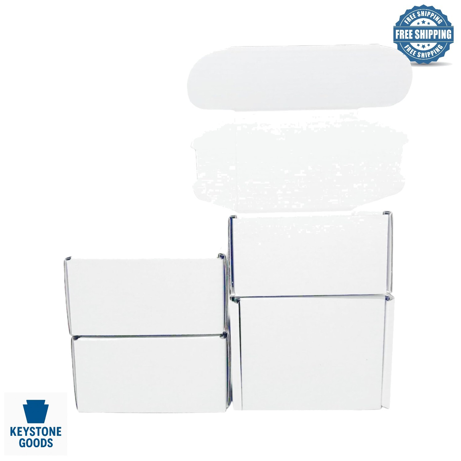 Set of 2 White Corrugated Shipping Boxes – Small Business Mailers, 4x3x2 Inches