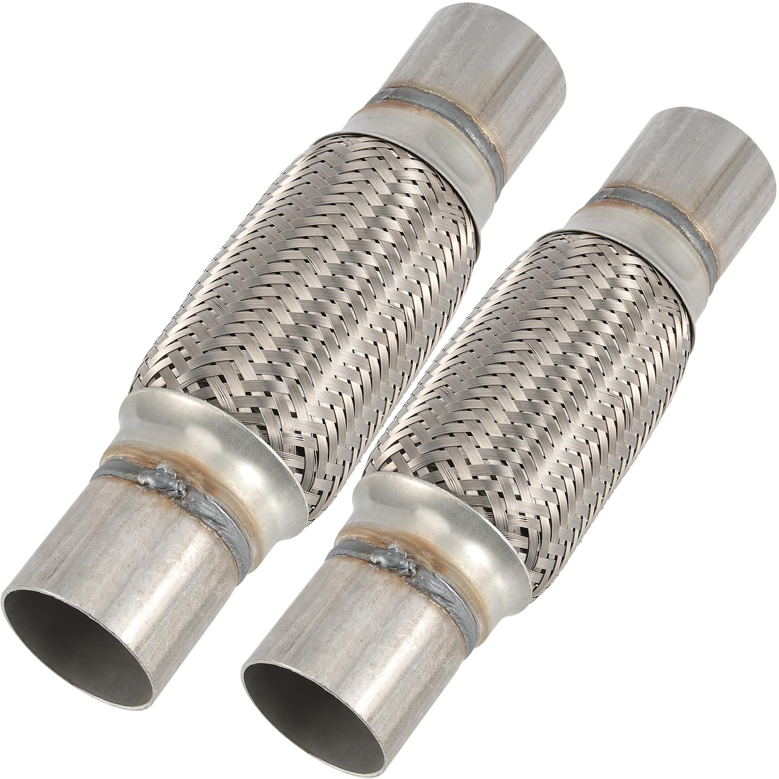 2 Pack 2.5 x 6 x 10 Inch Stainless Steel Heavy Duty Exhaust Flex Pipe, Double…