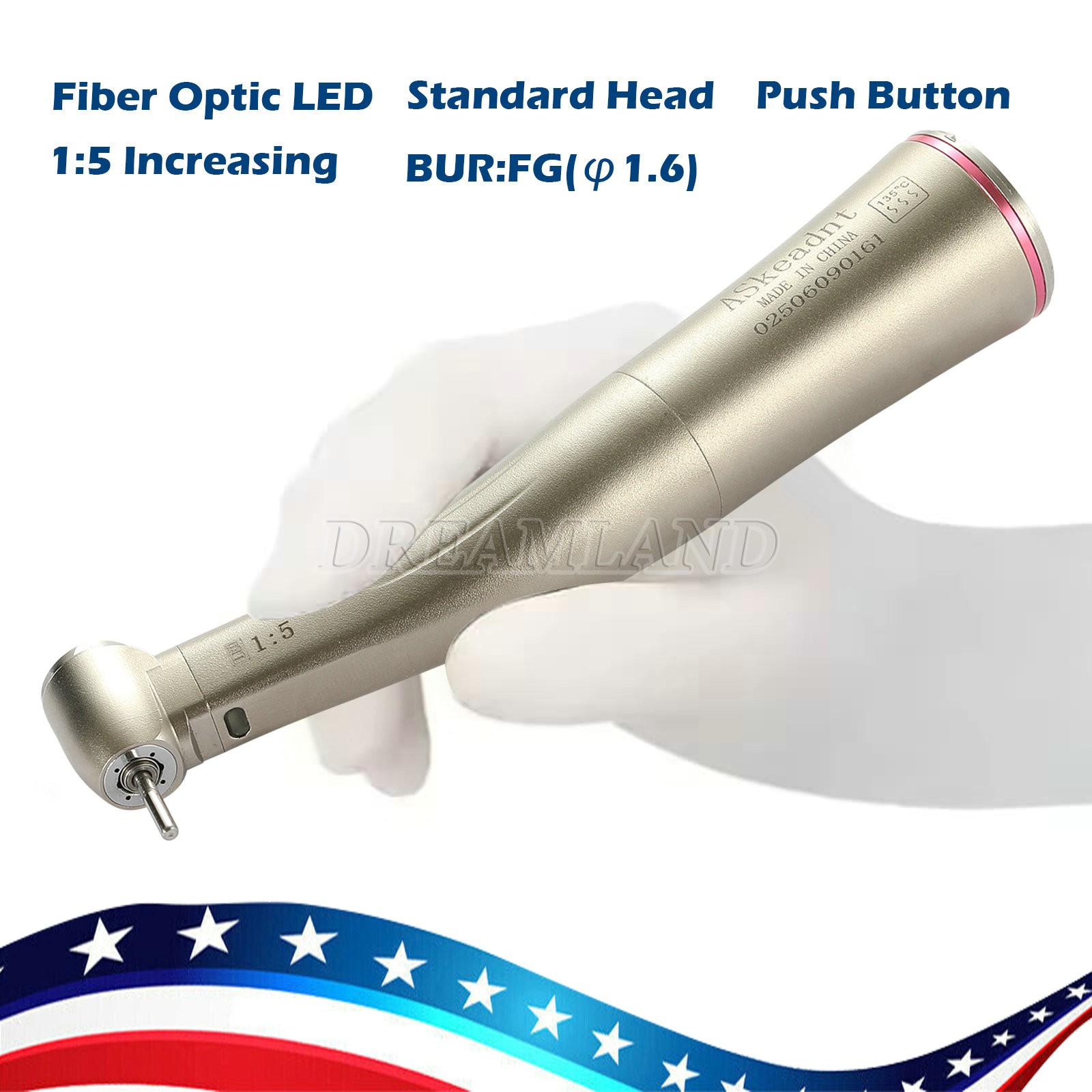 KAVO Style Dental Fiber Optic High Speed Turbine Handpiece LED E-generator 4Hole