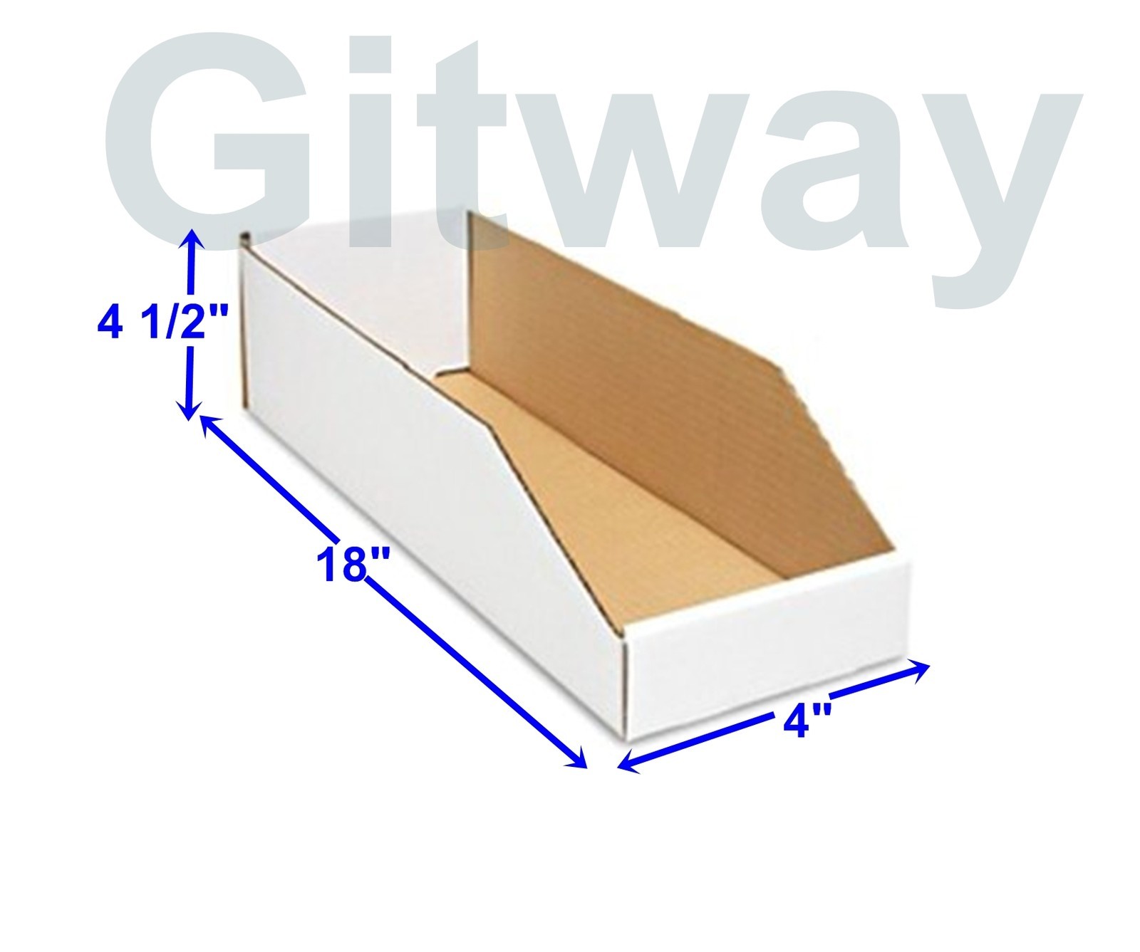 50- 4″ x 18″ x 4 1/2″ Corrugated Cardboard Open Top Storage Parts Bin Bins Boxes