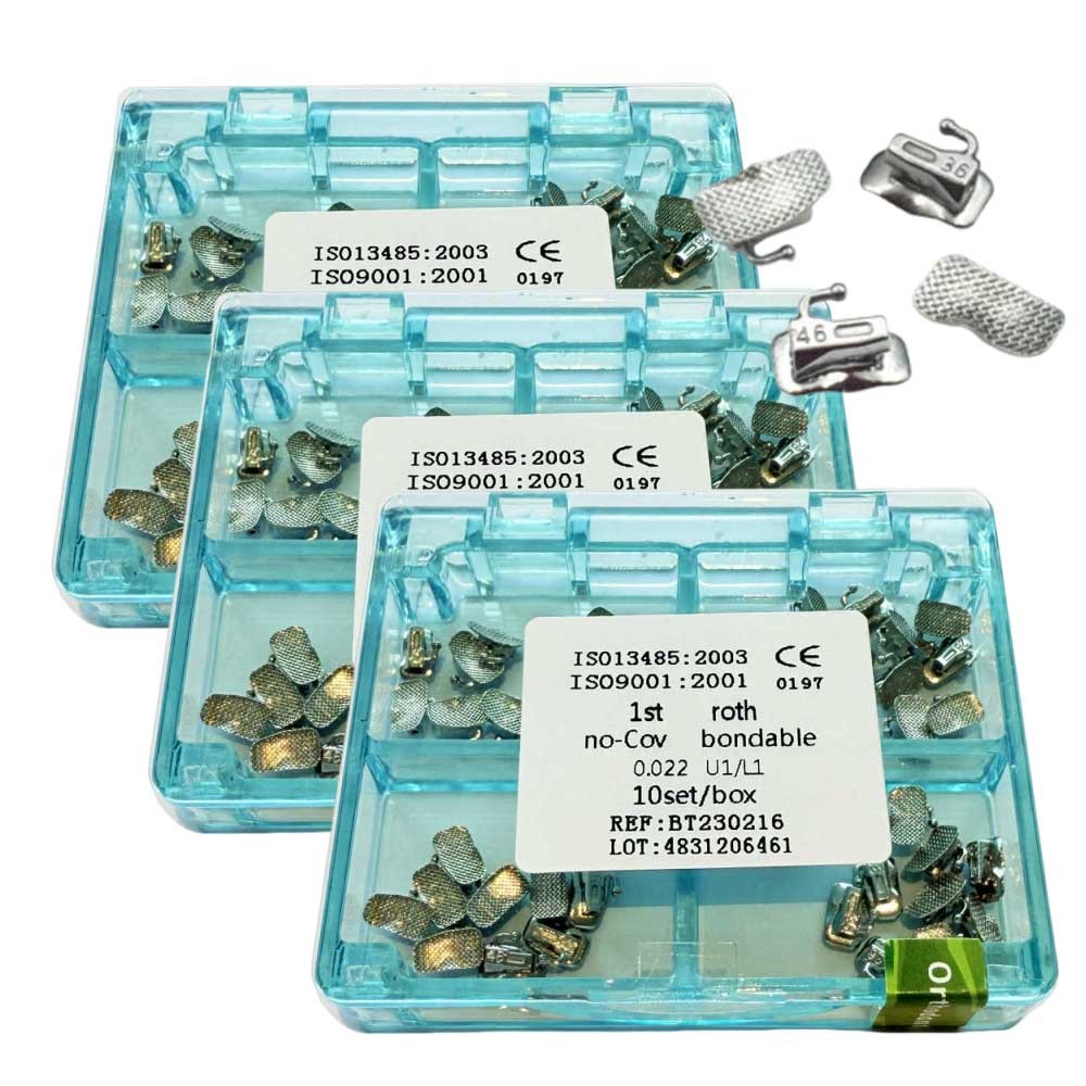 10Sets/box Dental Orthodontic Buccal Tubes 1st Molar Roth 0.022 Bondable Mesh
