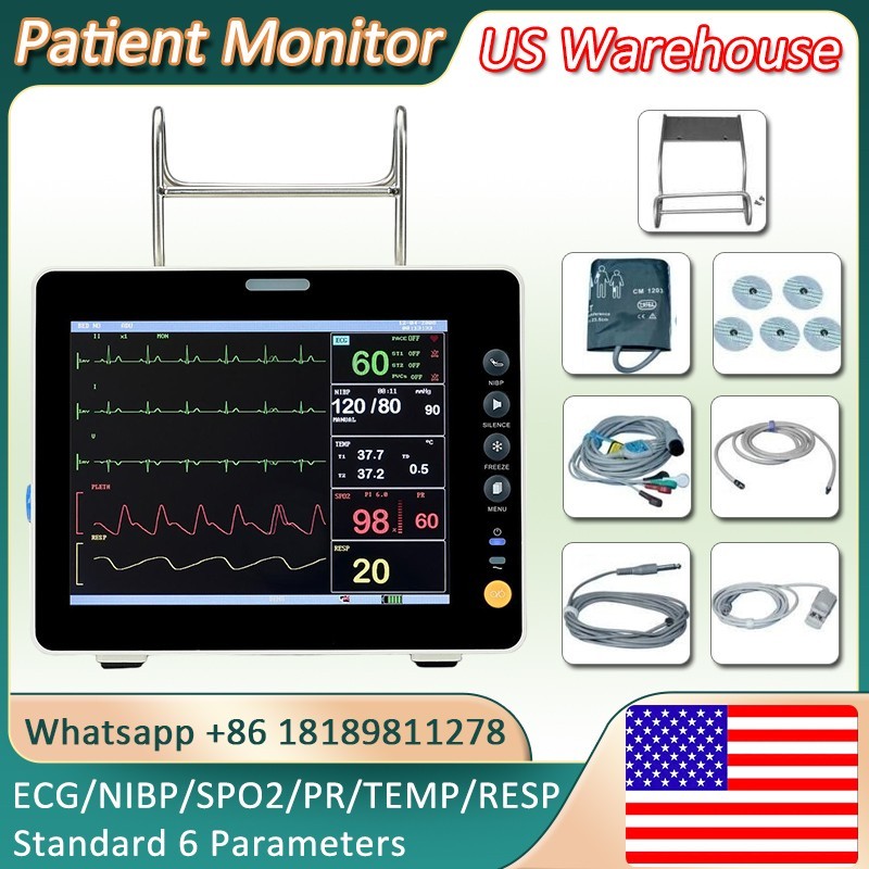 USA Warehouse Shipment 8″ Screen Portable Multi-parameter Patient Monitor