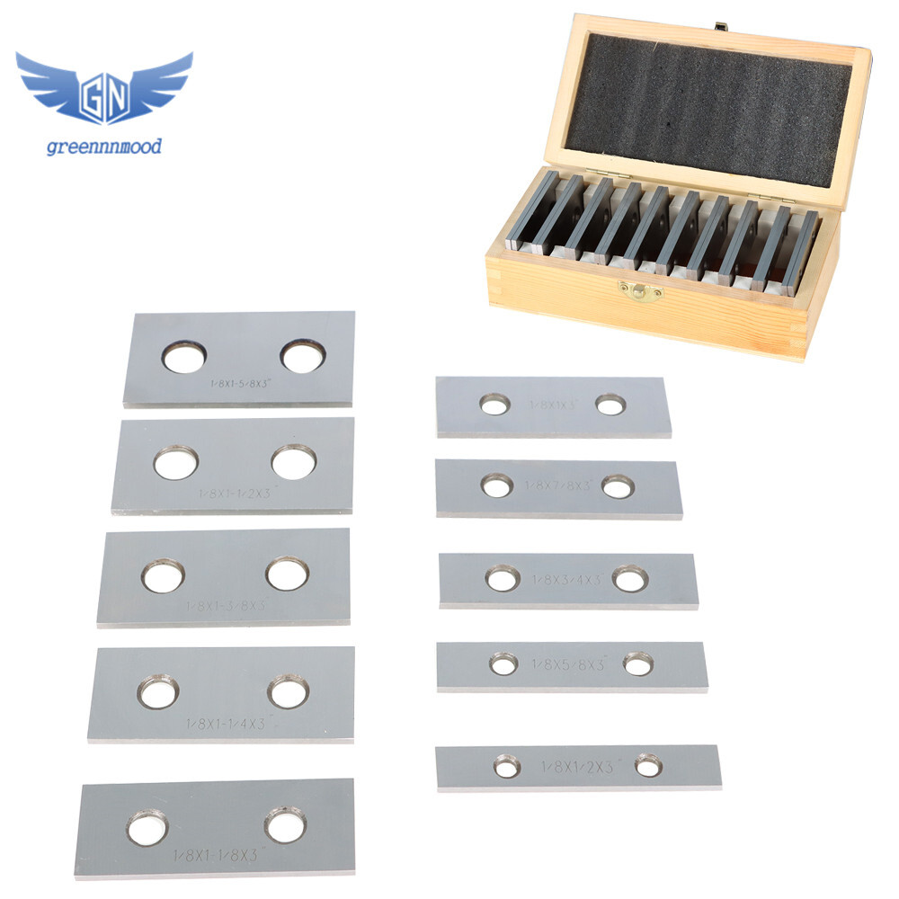 10 Pair 1/8 × 3″ Precision Parallel Set Hardened Steel In Case Steel