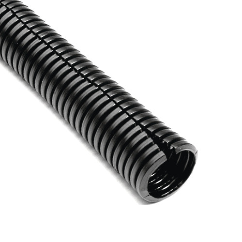 3/4″ Wire Loom, Black 125°C Nylon Split Sleeving, 8 ft Length