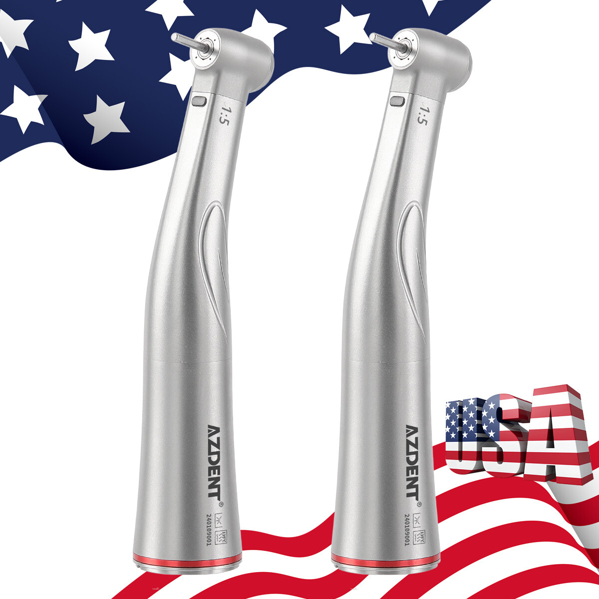Dental 1:1 1:5 Increasing Contra Angle Fiber Optic Handpiece Fit Electric Motor