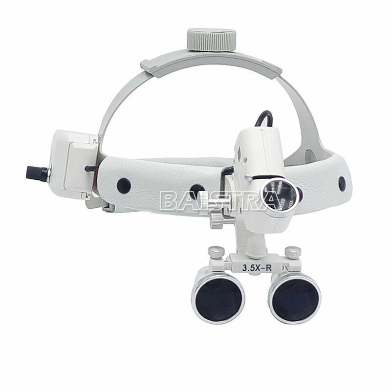 3.5X Dental Medical Surgical Binocular Loupes Headband Magnifier LED Headlight