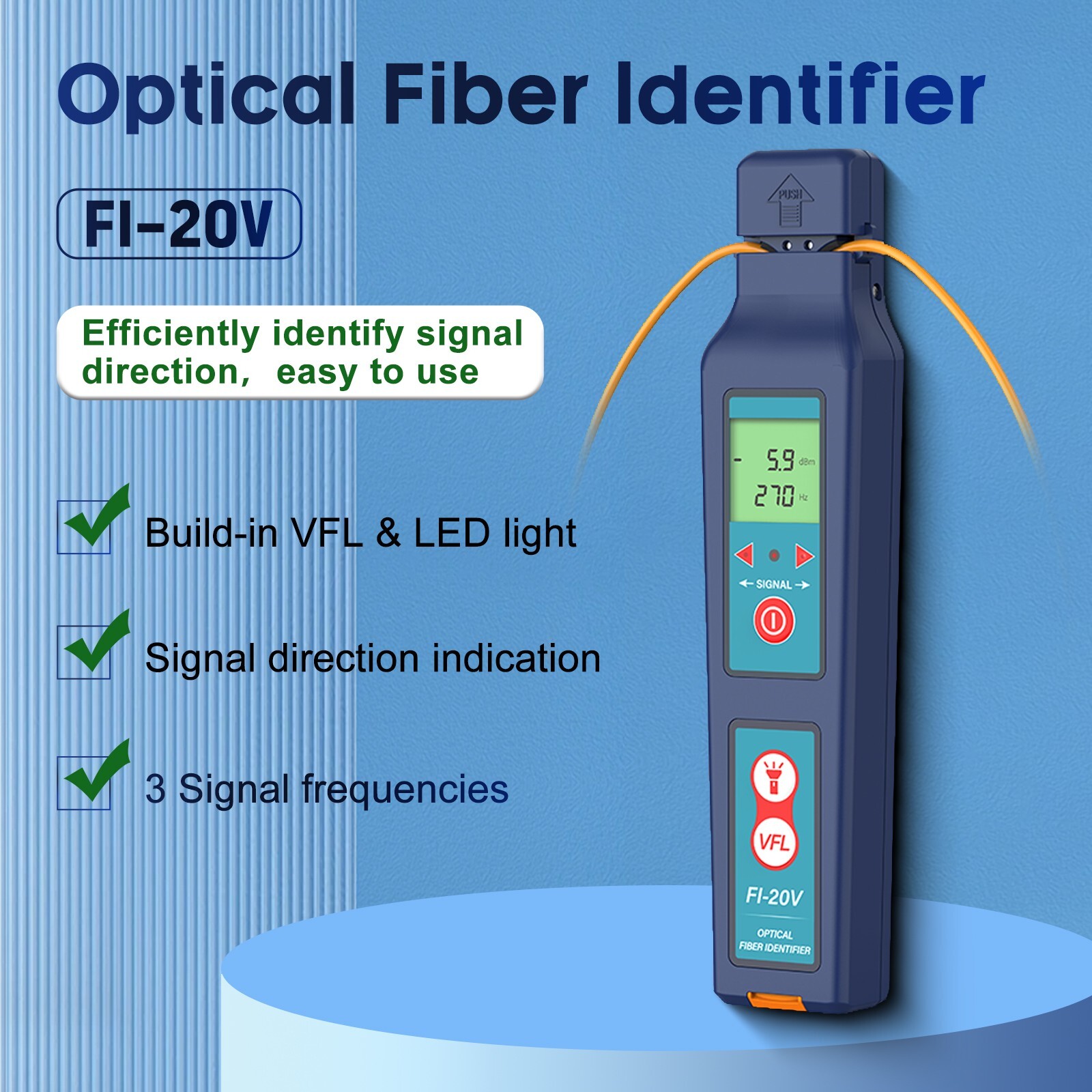 Optical FTTH Maintance Tester Live Fiber Identifier 800-1700nm Detector FI-20V